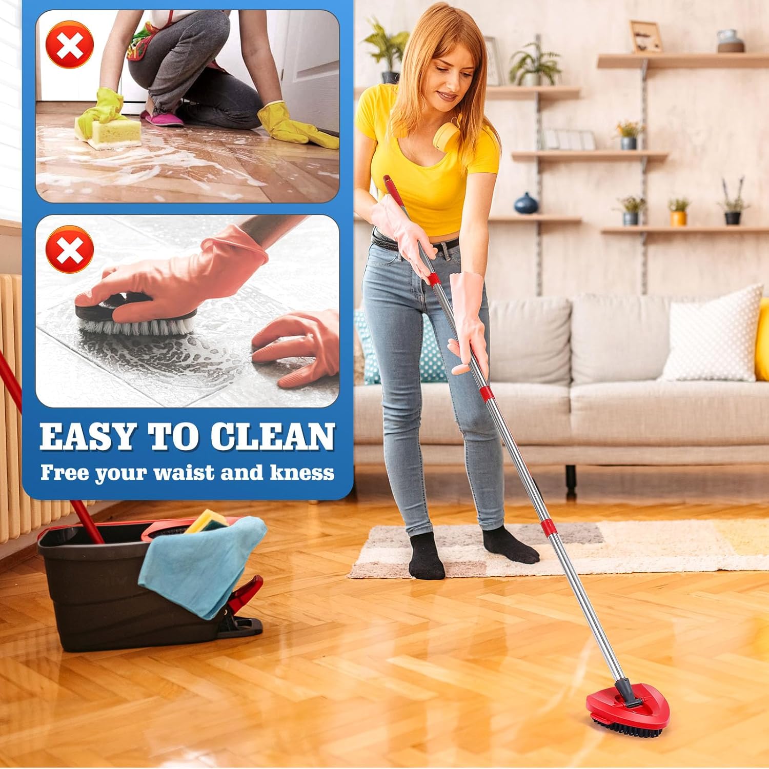 4-Pack Replacement Heads for Oceda RinseClean Mops Microfiber Mopping Set