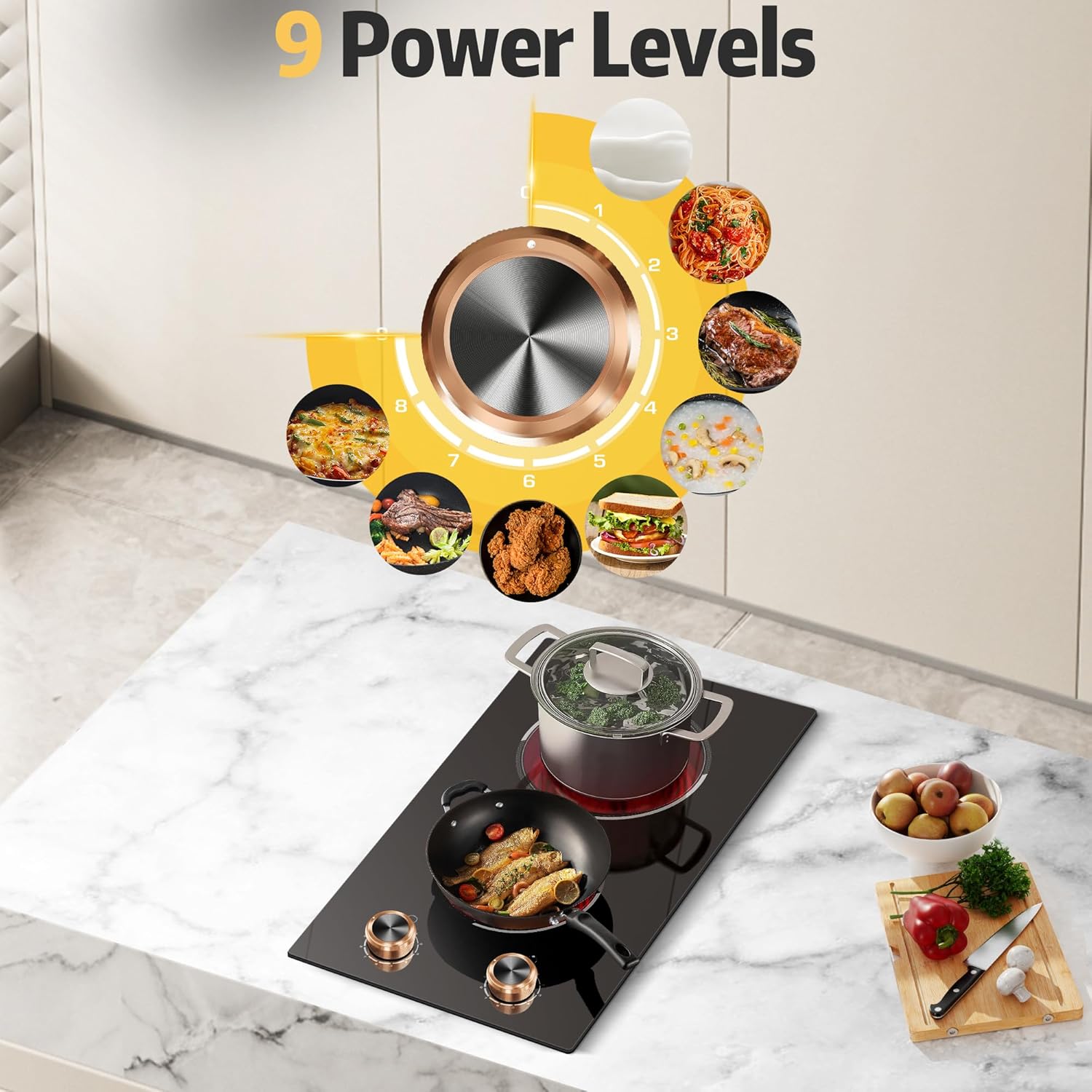 2-Burner Electric Cooktop Ceramic Surface 12-inch Size
