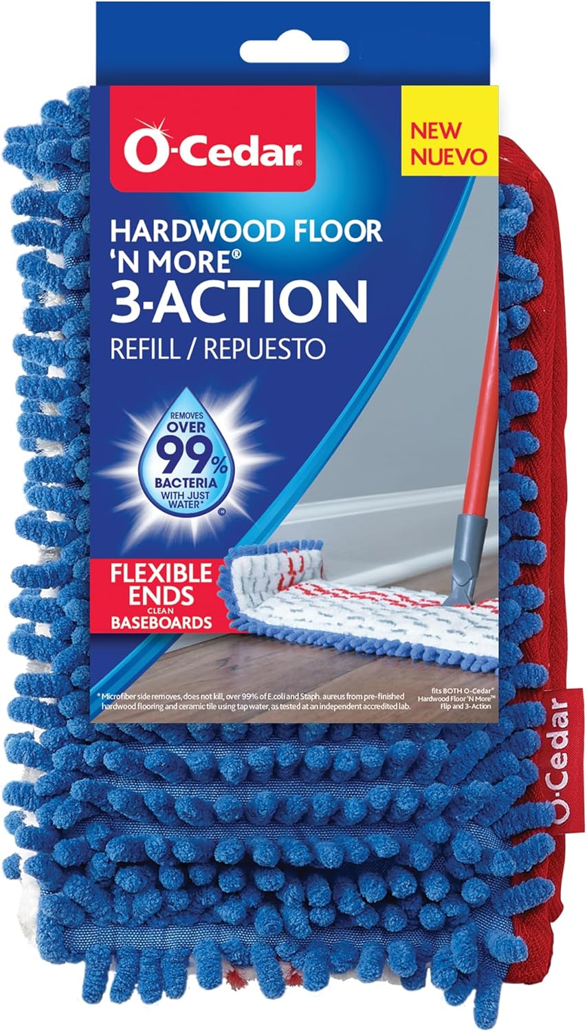 Double-Sided Mop Head with Microfiber for Bacteria Removal