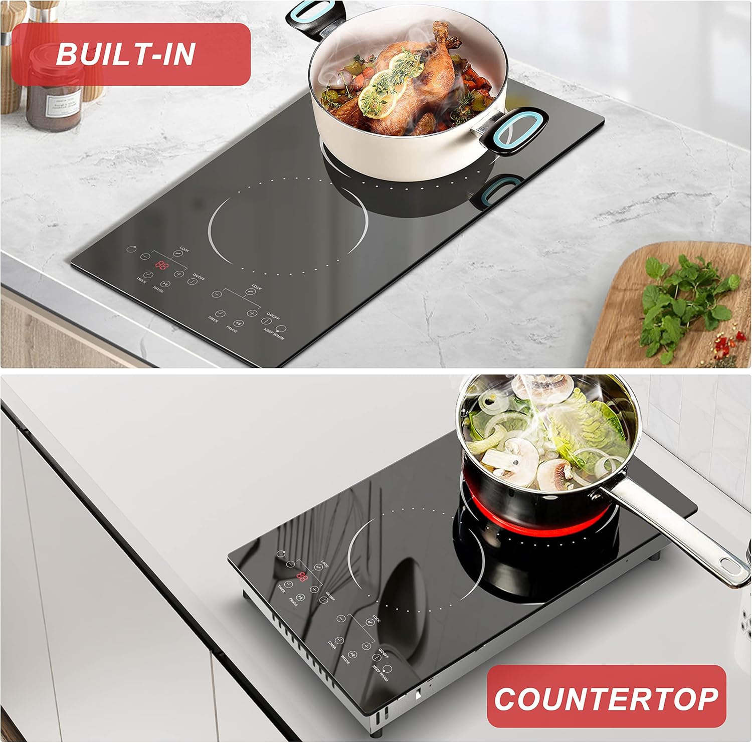 2-Burner Plug-In Electric Cooktop