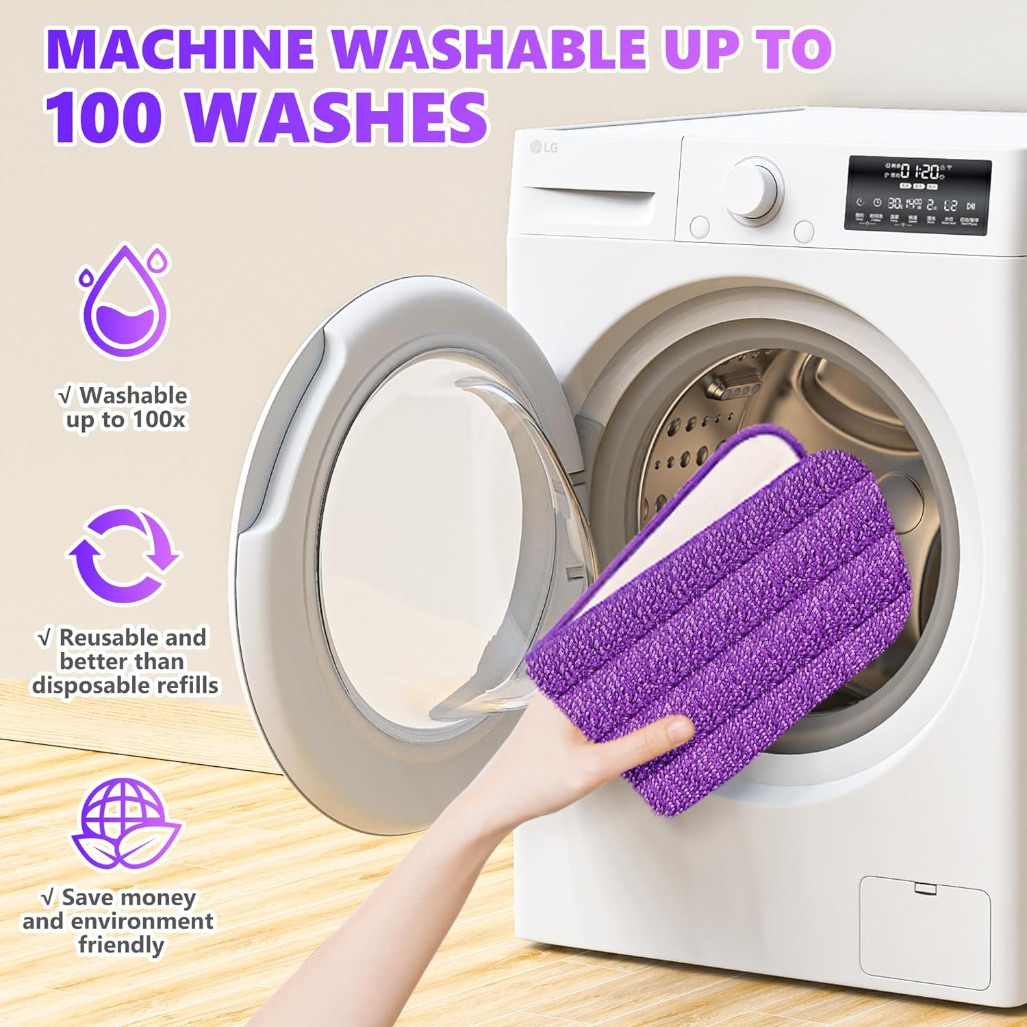ILAVCOOL 18-Pack Reusable Mop Pads for Swiffer PowerMop