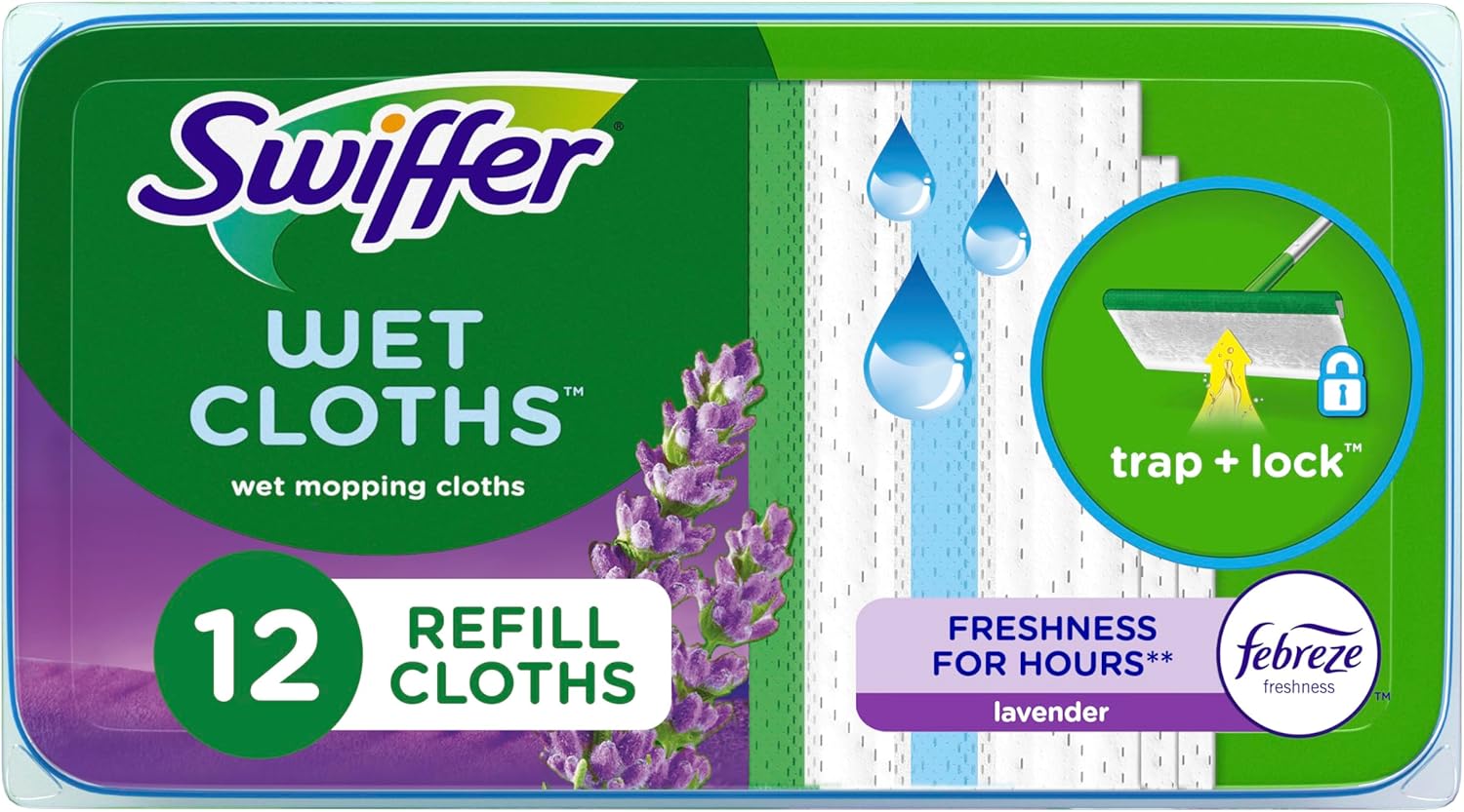 12 Count of Swiffer Sweeper Mopping Pads with Hypoallergenic Scent Clean Better
