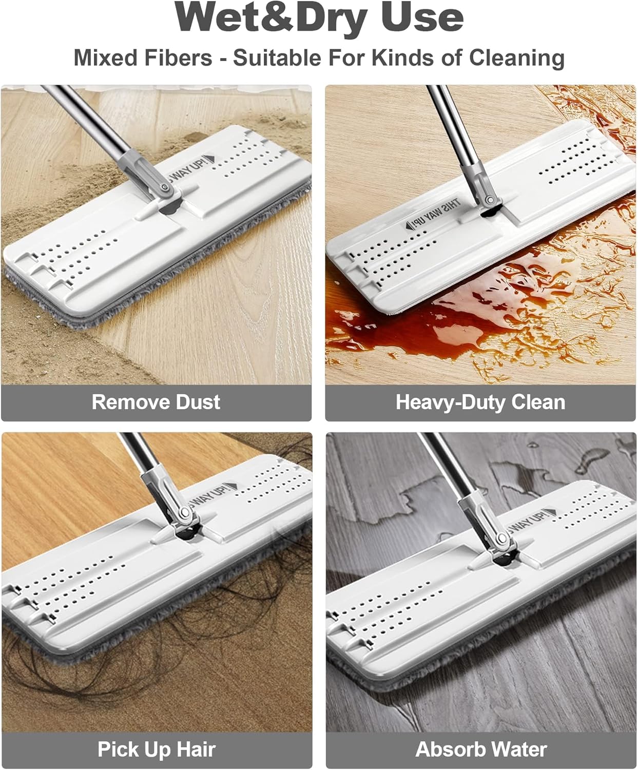 JOYMOOP Flat Mop Pads Microfiber Cleaning Mittens