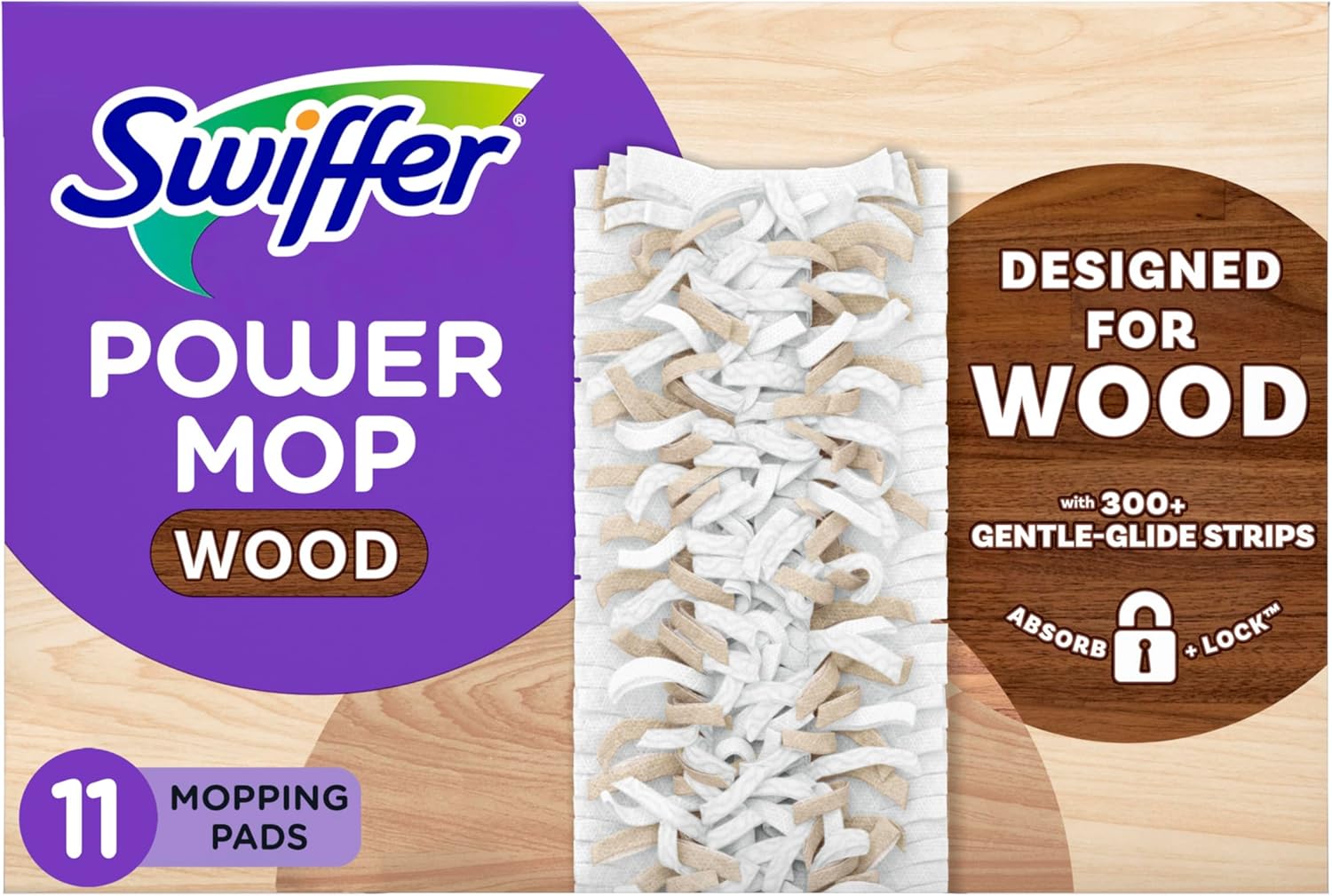 Swiffer PowerMop Wood Mopping Pad Refills 11 Count Effortless Floor Cleaning