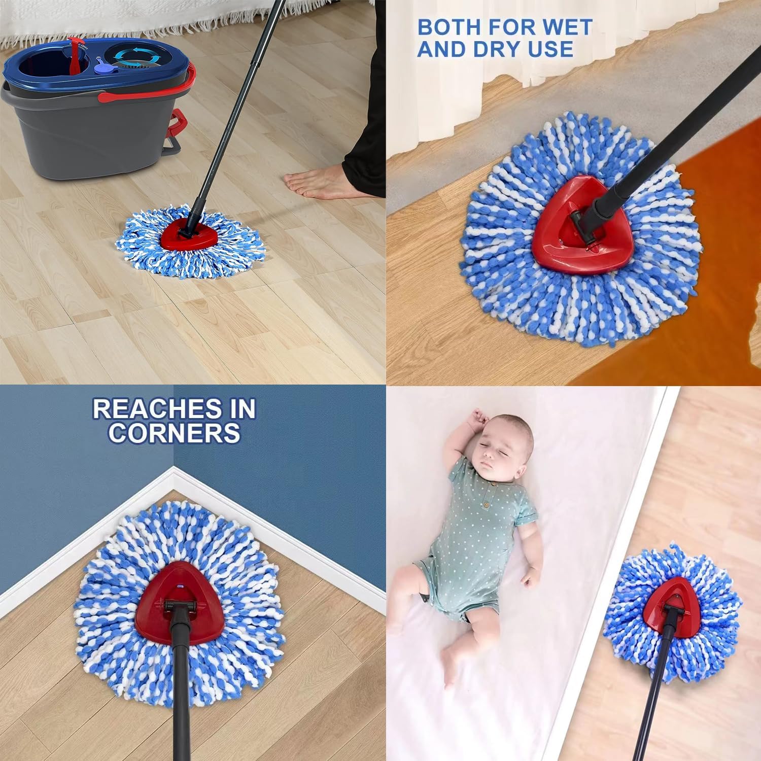 Premium Microfiber Mop Heads for Ocedar RinseClean 2 Tank System