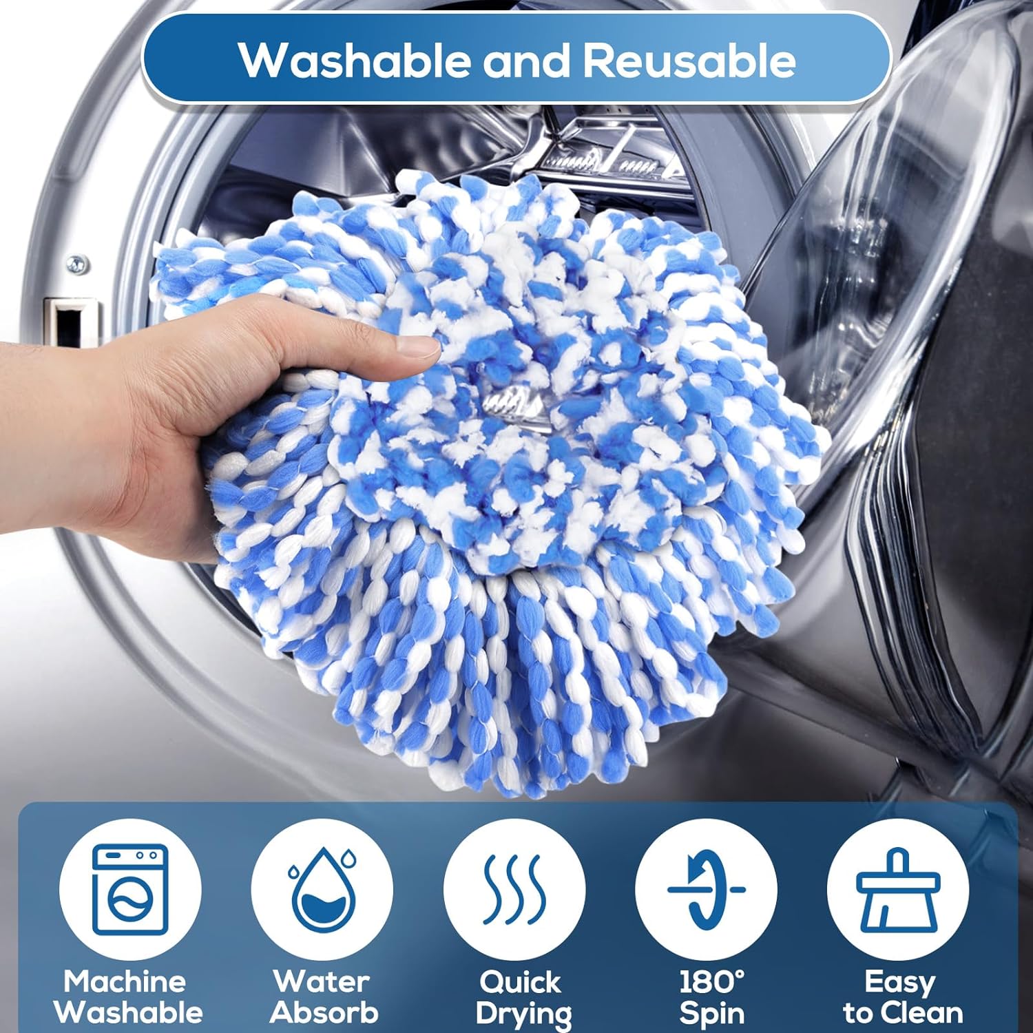 4-Pack RinseClean Spin Mop Heads for 2-Tank System