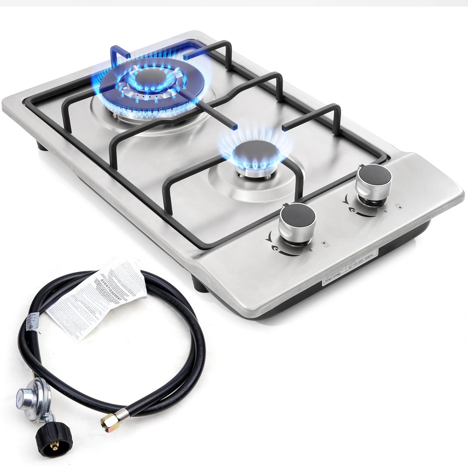 Stainless Steel 12 Gas Cooktop Dual Fuel Outdoor Use Easy to Clean