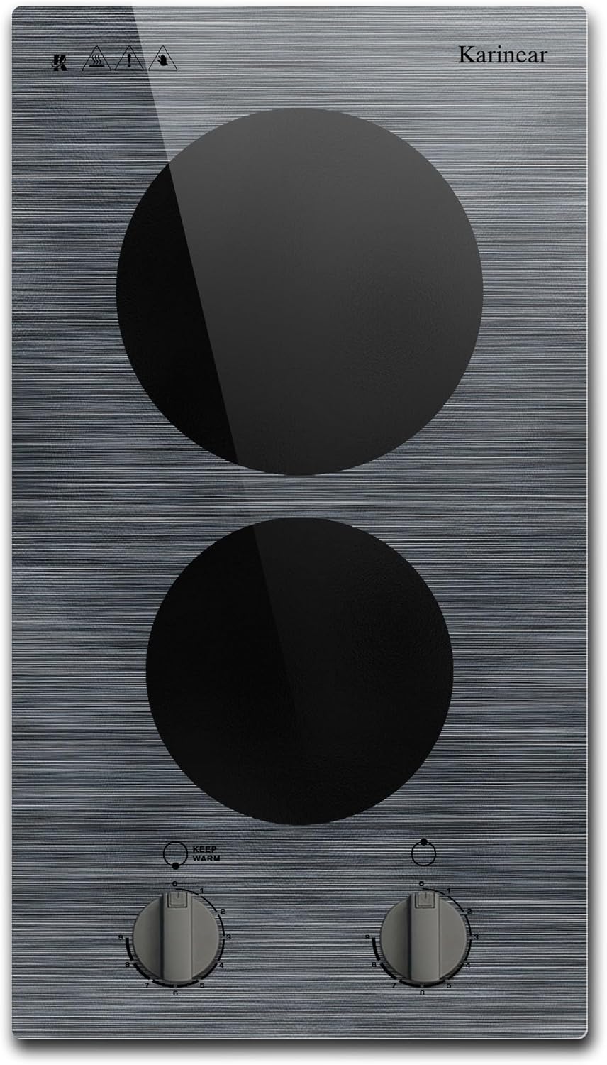 KarinAr 2-Burner Electric Cooktop Plug Play