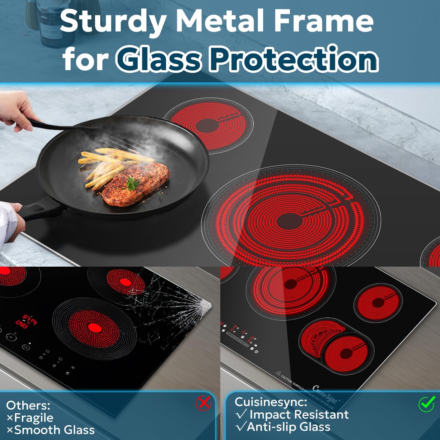 5-Burner Electric Cooktop with Touch Control
