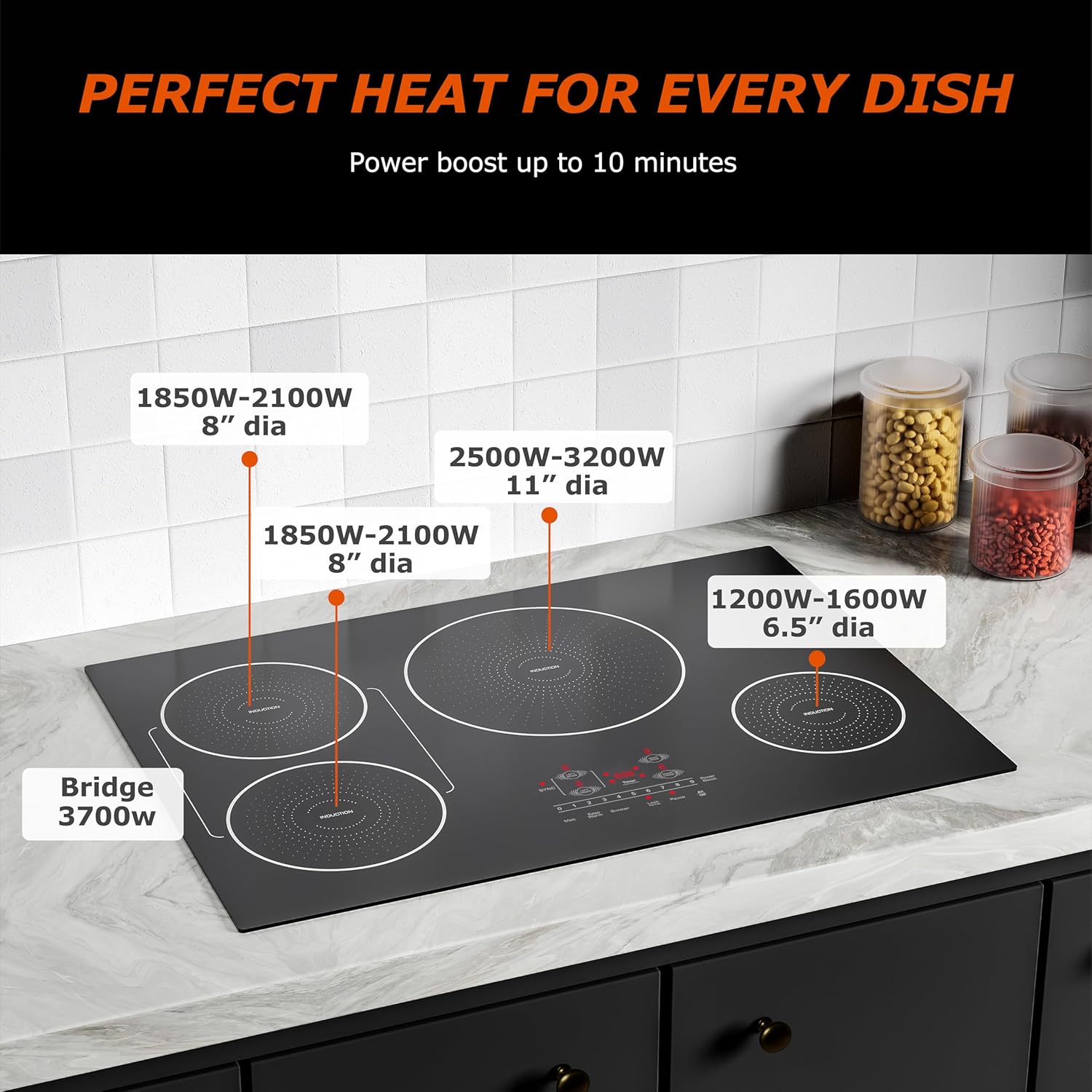 Bigoods 30 Series 4-Burner Induction Cooktop