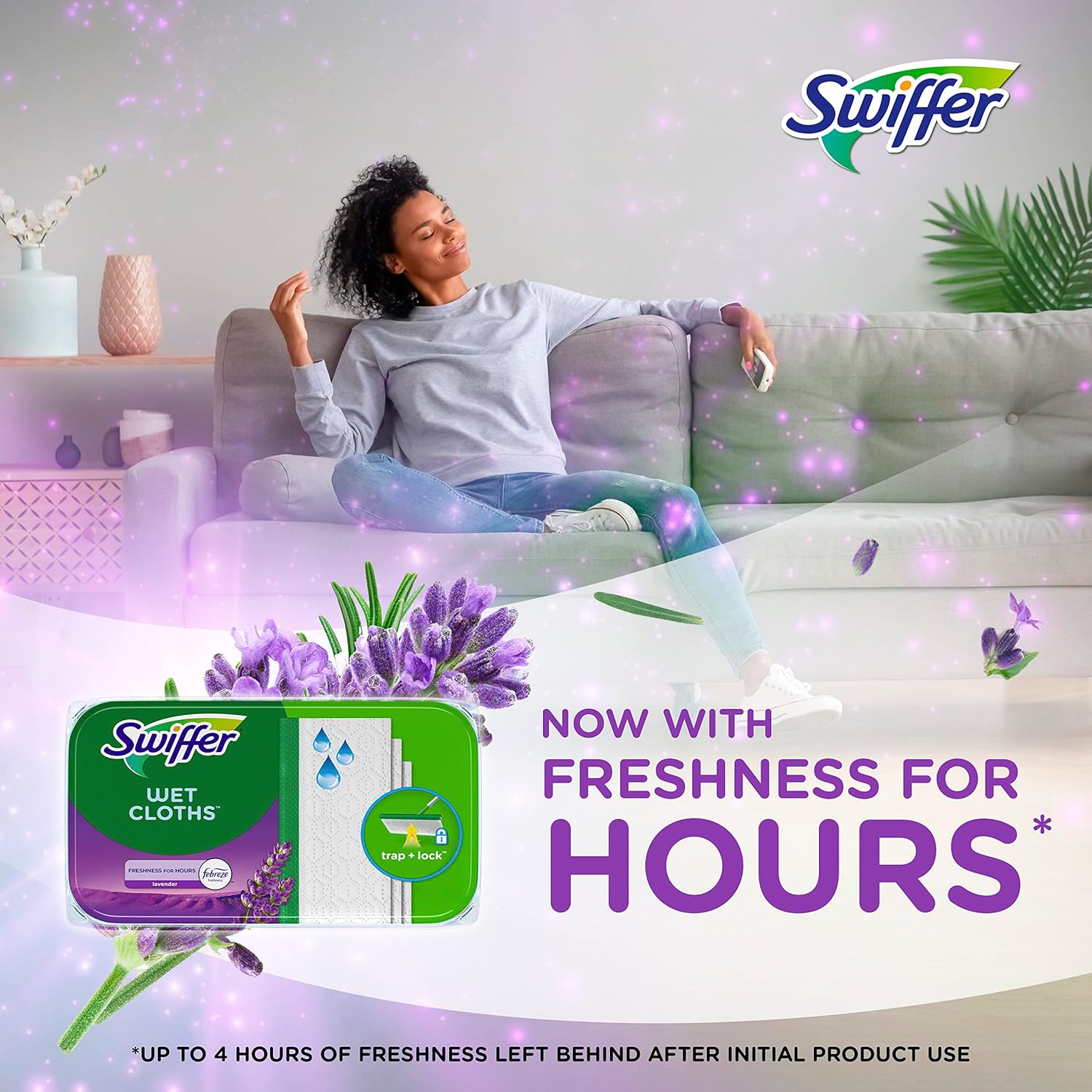 Swiffer Sweeper Wet Mopping with Febreze Freshness Lavender 24 Count