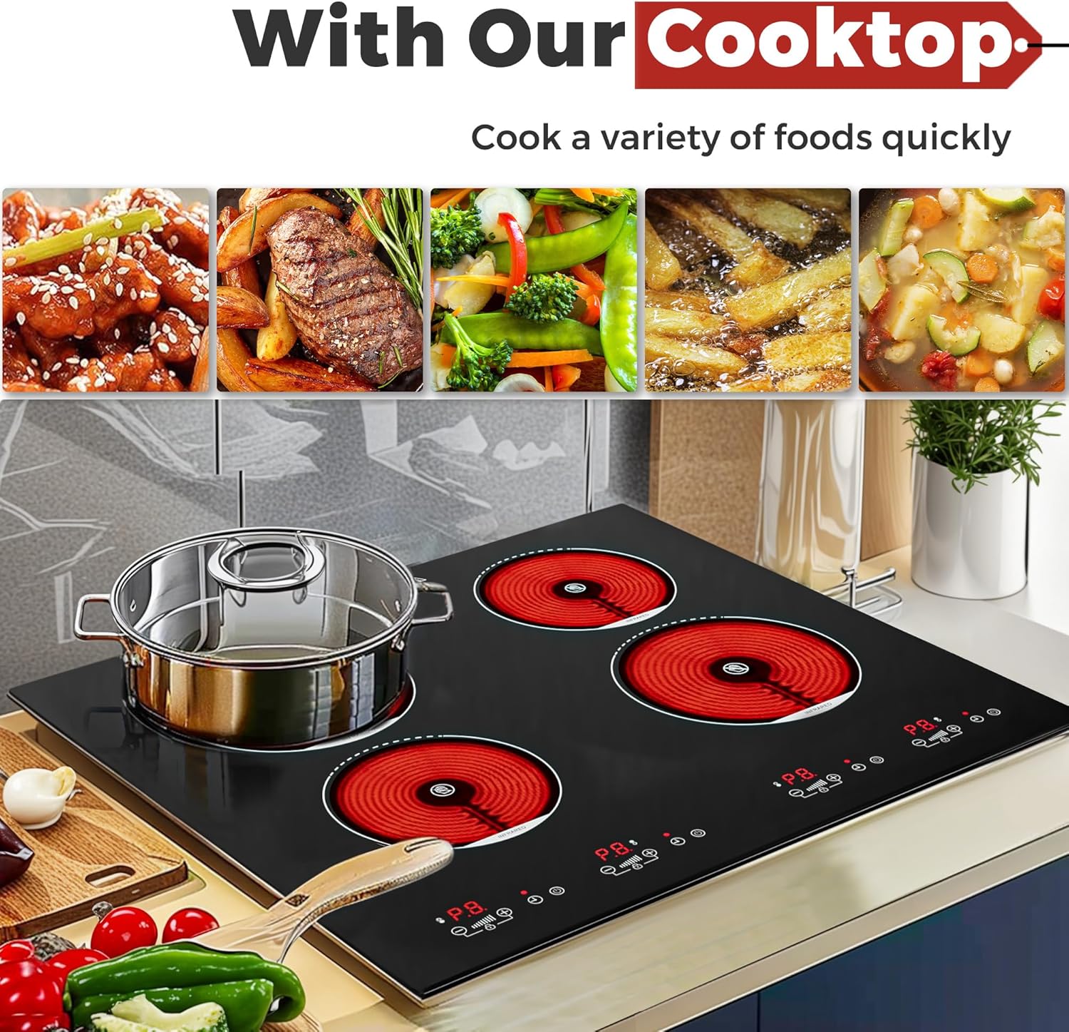 Advwin 4-Burner Electric Cooktop
