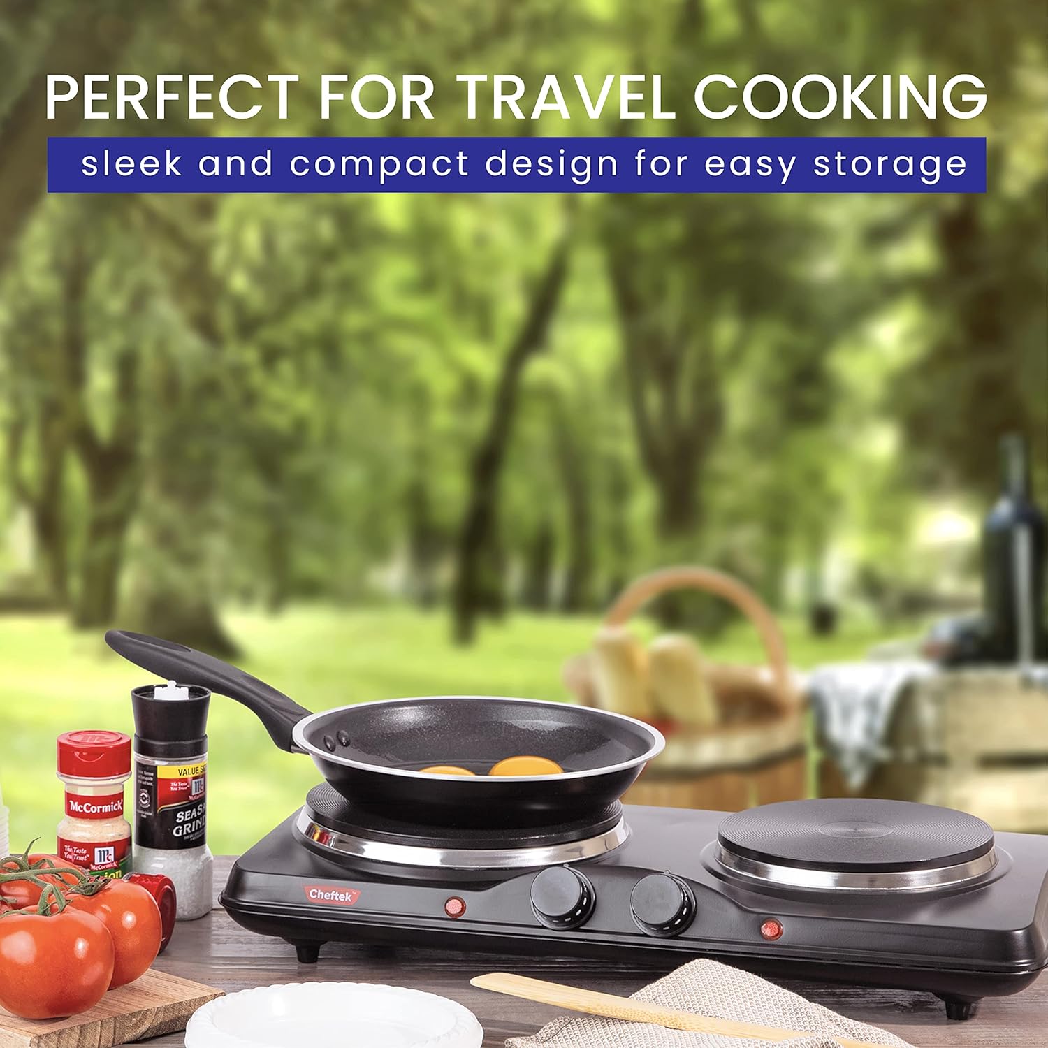 Cheftek Electric Double Burner 1700W