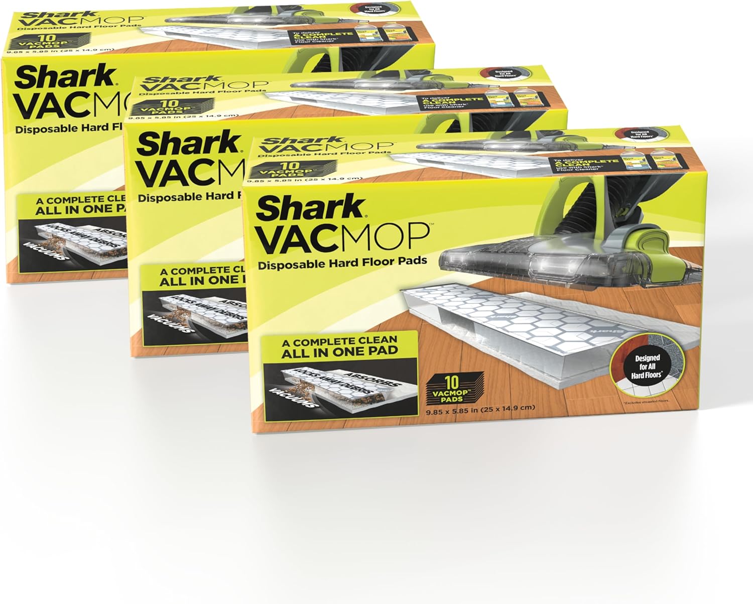 Shark VACMOP Disposable Hard Floor Mop Pad Refill Kit Pack of 3