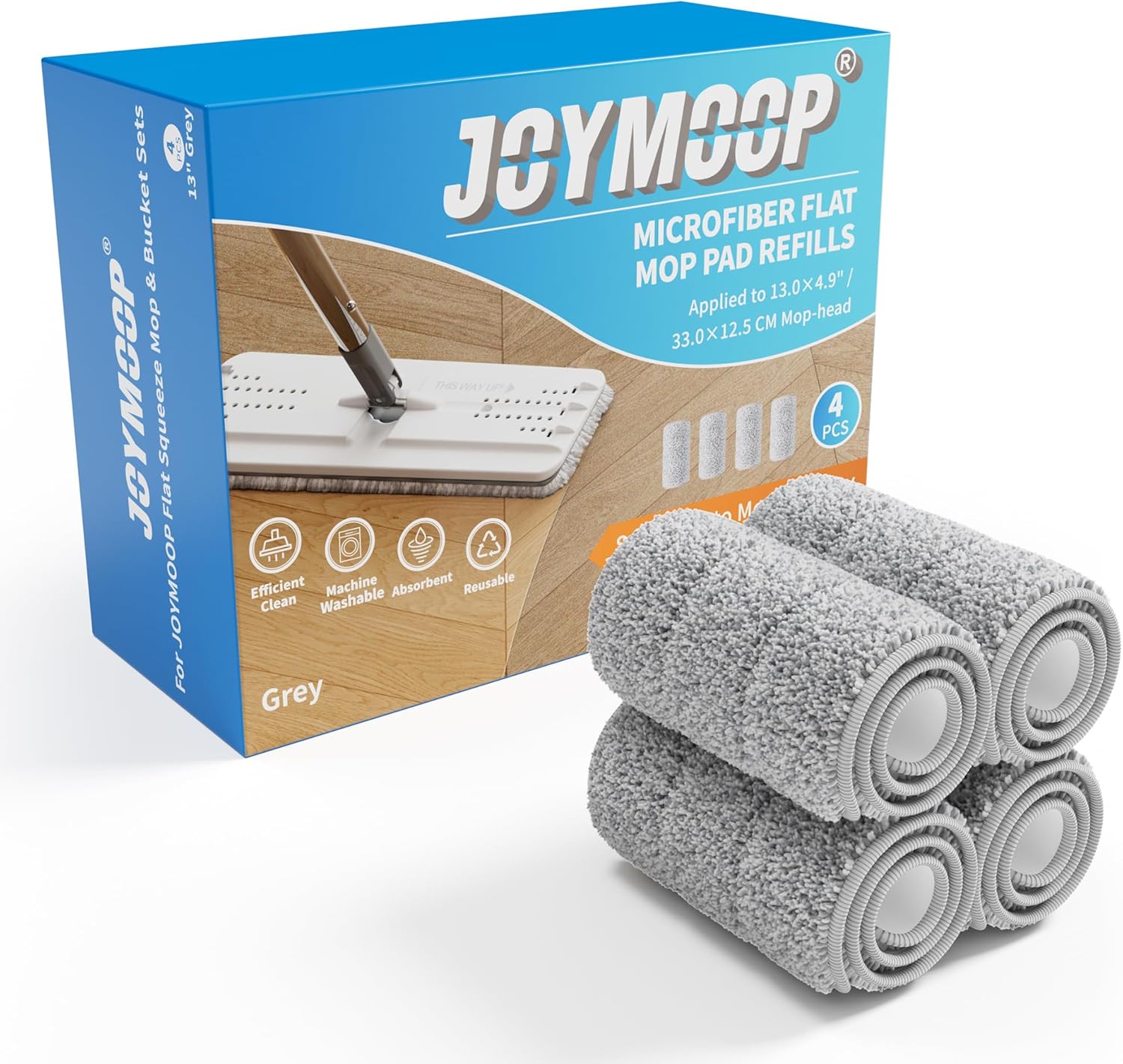 JOYMOOP Flat Mop Pads Microfiber Cleaning Mittens