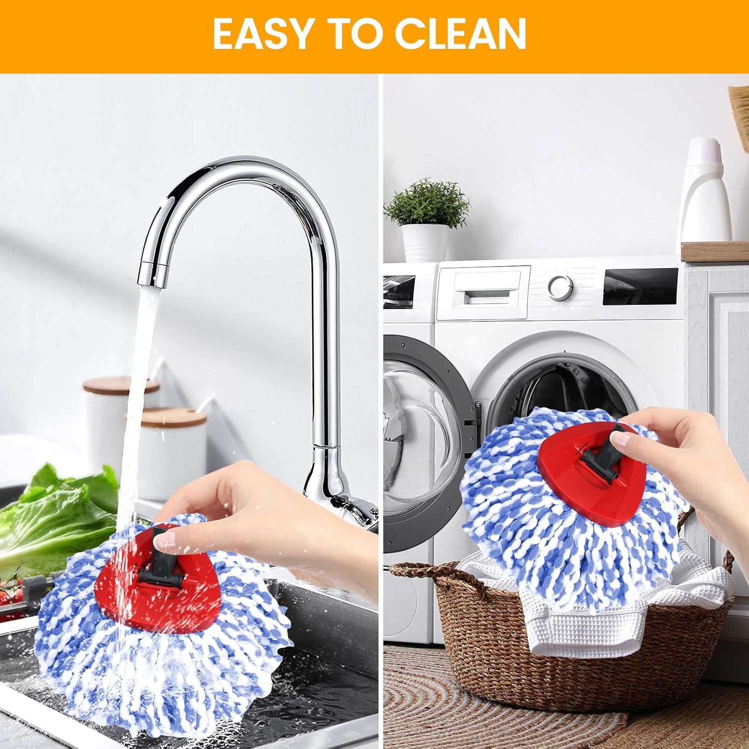 Microfiber Mop Heads for OCan cider RinseClean 2-Tank System