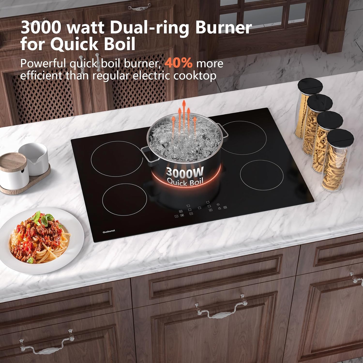 30 Inch Electric Cooktop with 5 Burners
