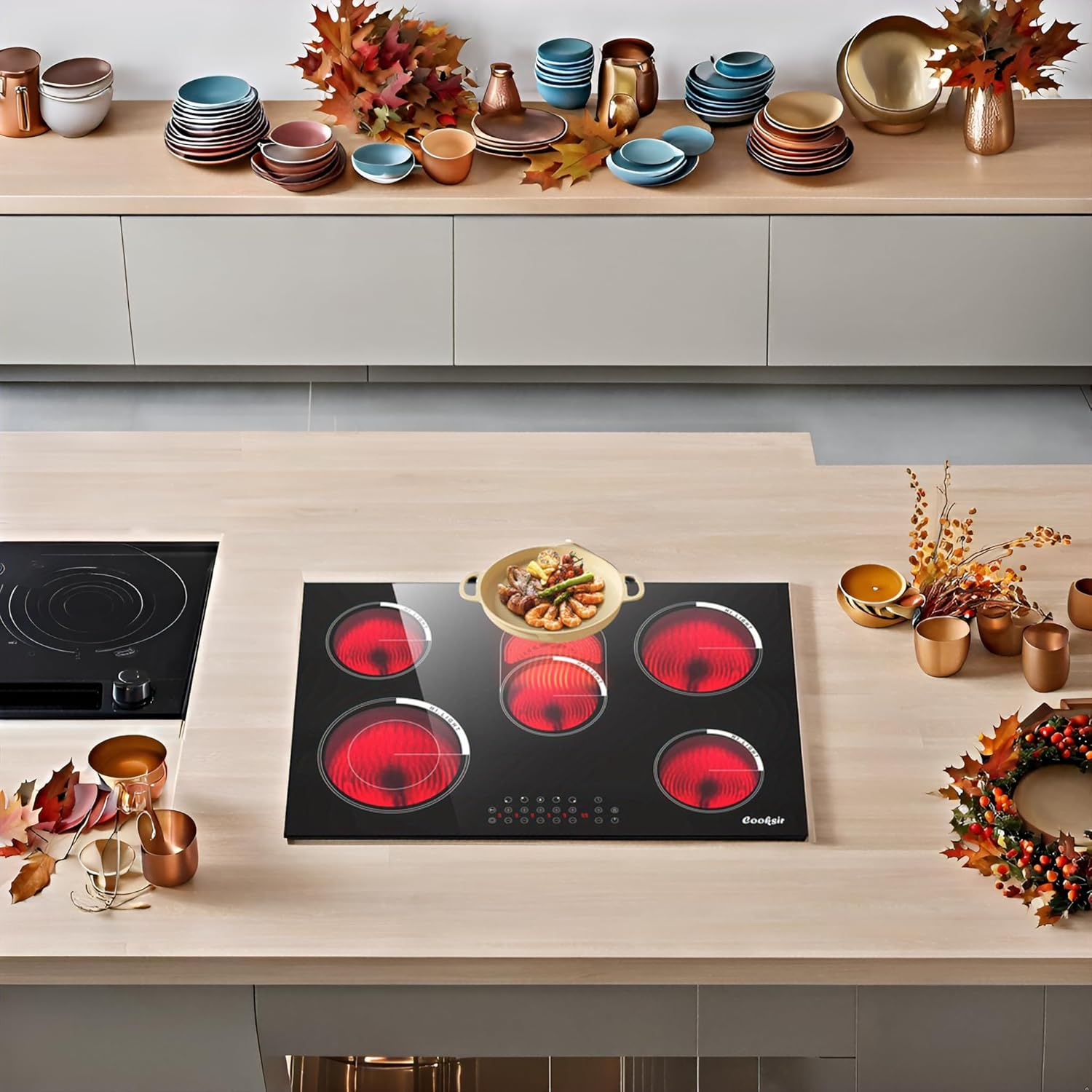 Cooksir 5-Burner 30-Inch Electric Cooktop with 8400W Power