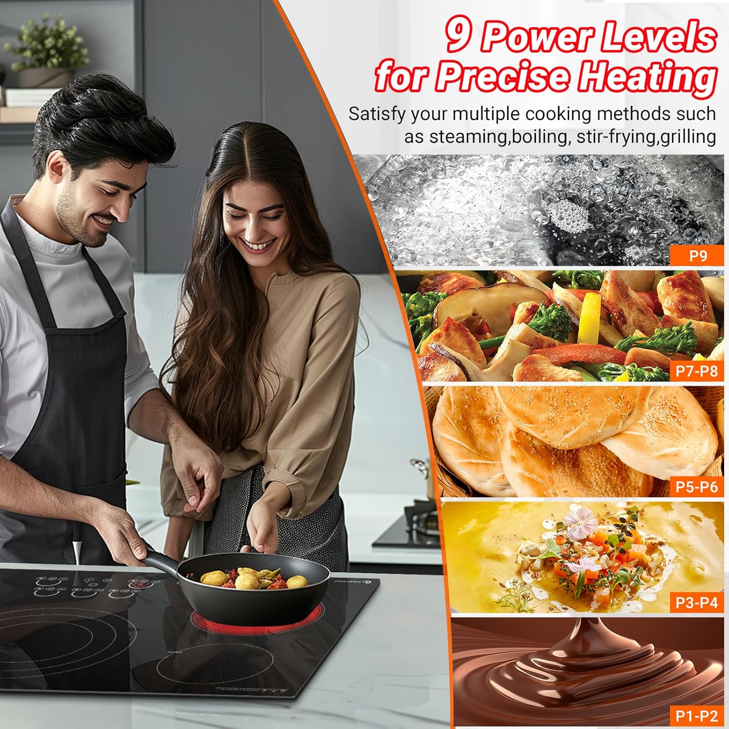 AMZCHEF 30 Inch 5-Burner Touch Cooktop for Sale