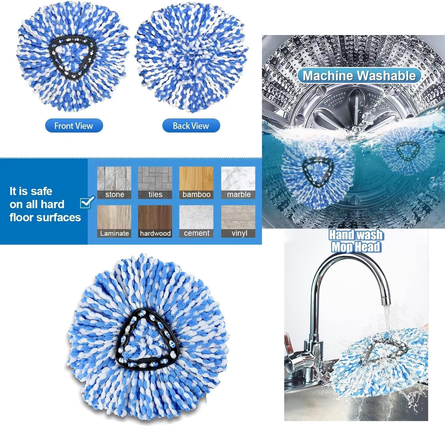 Premium Microfiber Mop Heads for Ocedar RinseClean 2 Tank System