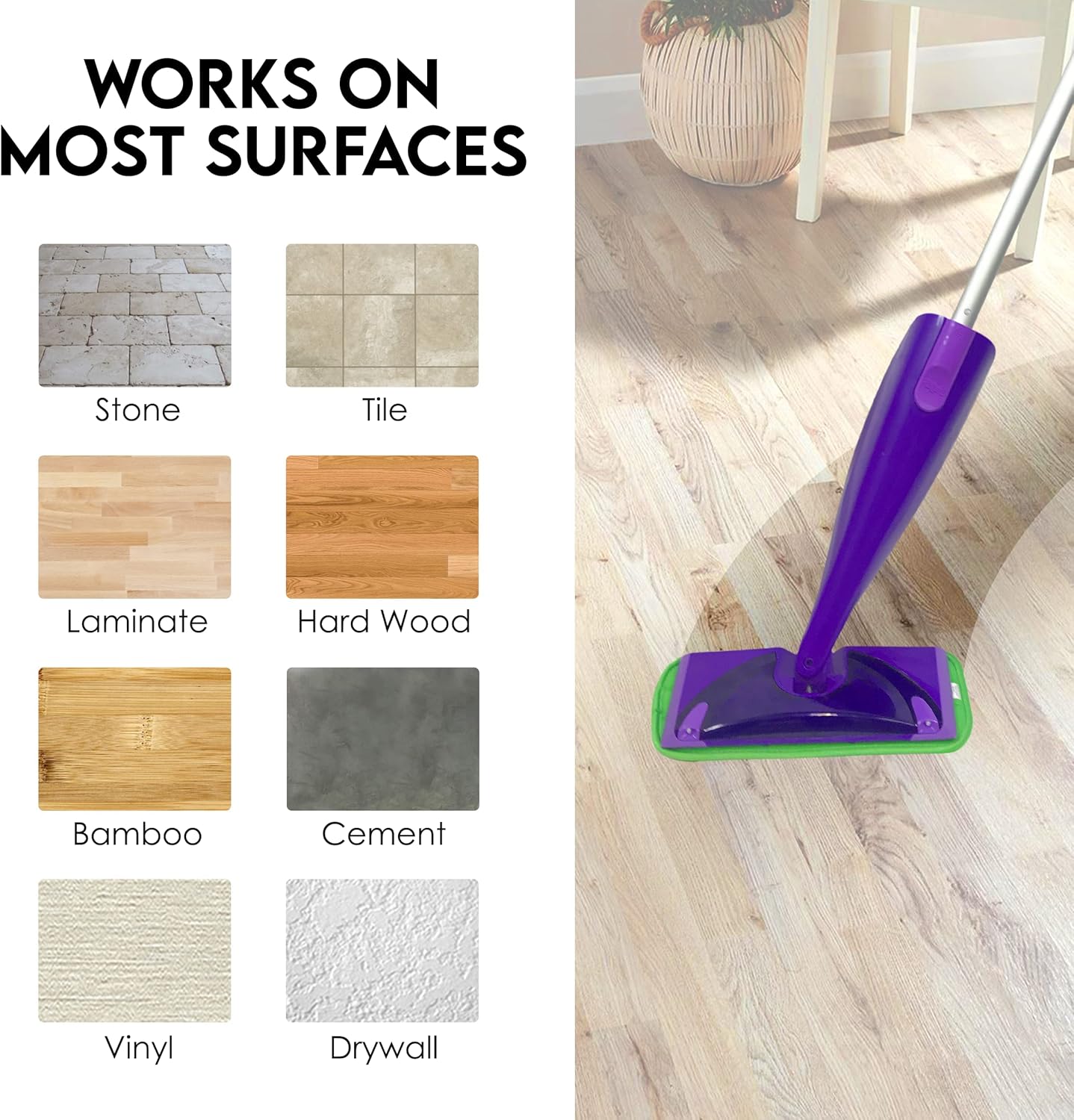 Eco-Friendly Swiffer WetJet Compatible Mop Pads 2-Pack - Reusable Machine Washable