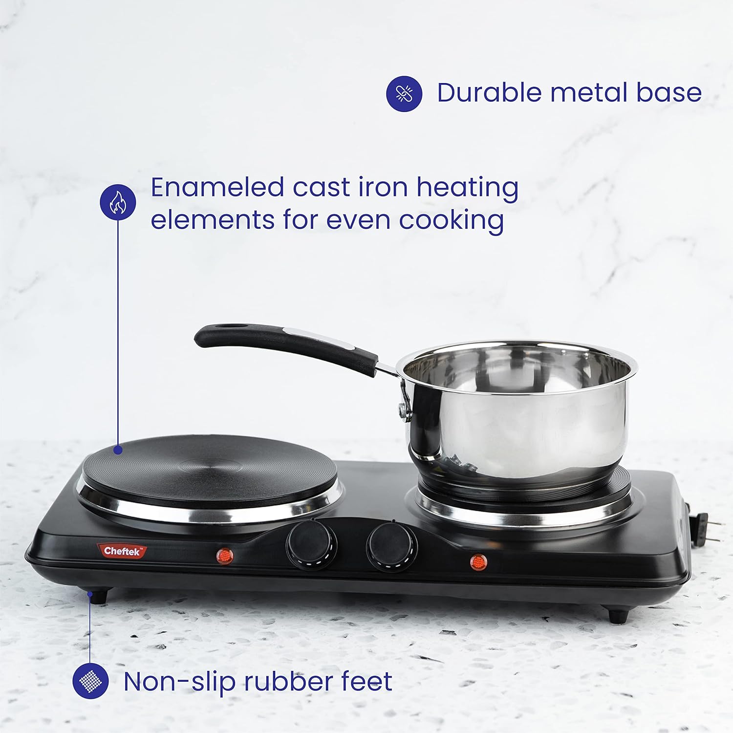 Cheftek Electric Double Burner 1700W