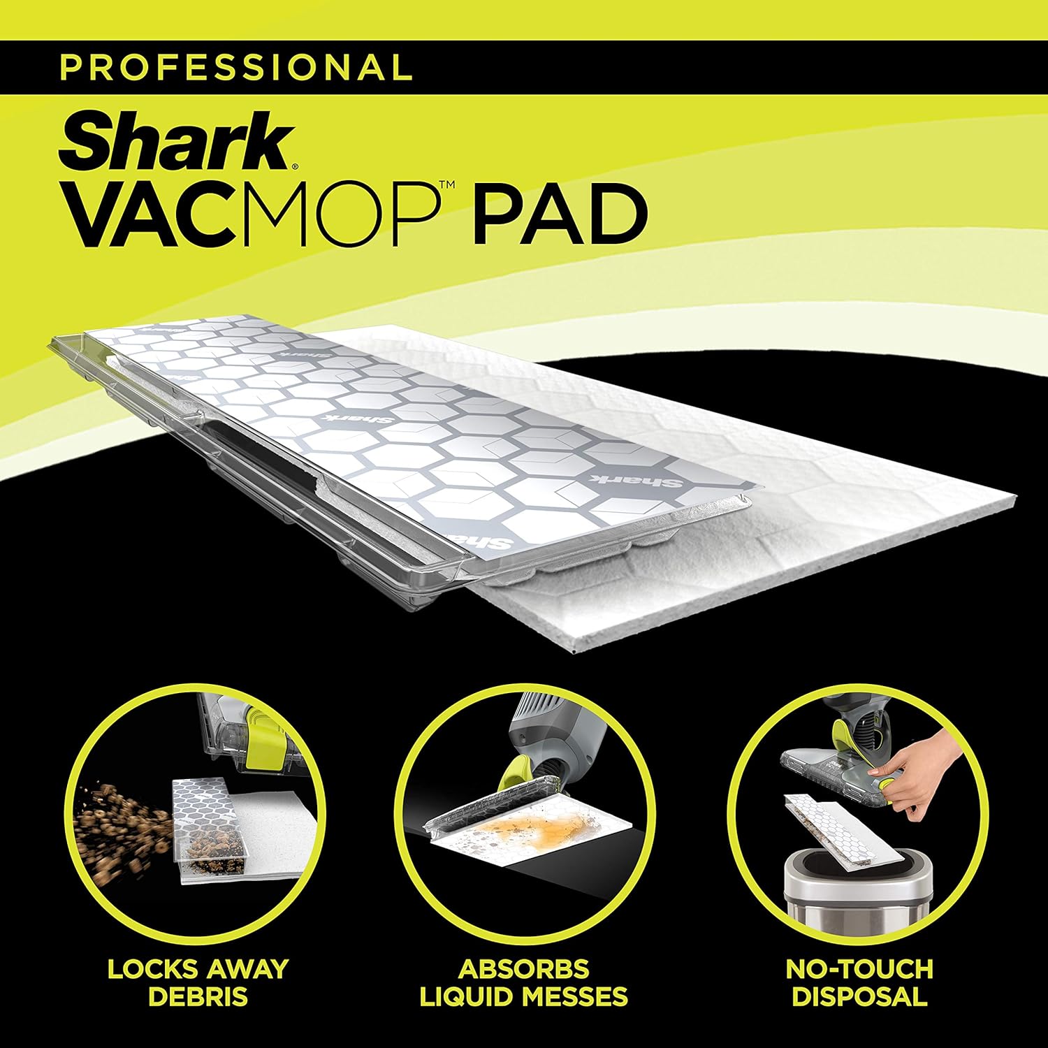 Shark VACMOP Disposable Hard Floor Mop Pad Refill Kit Pack of 3