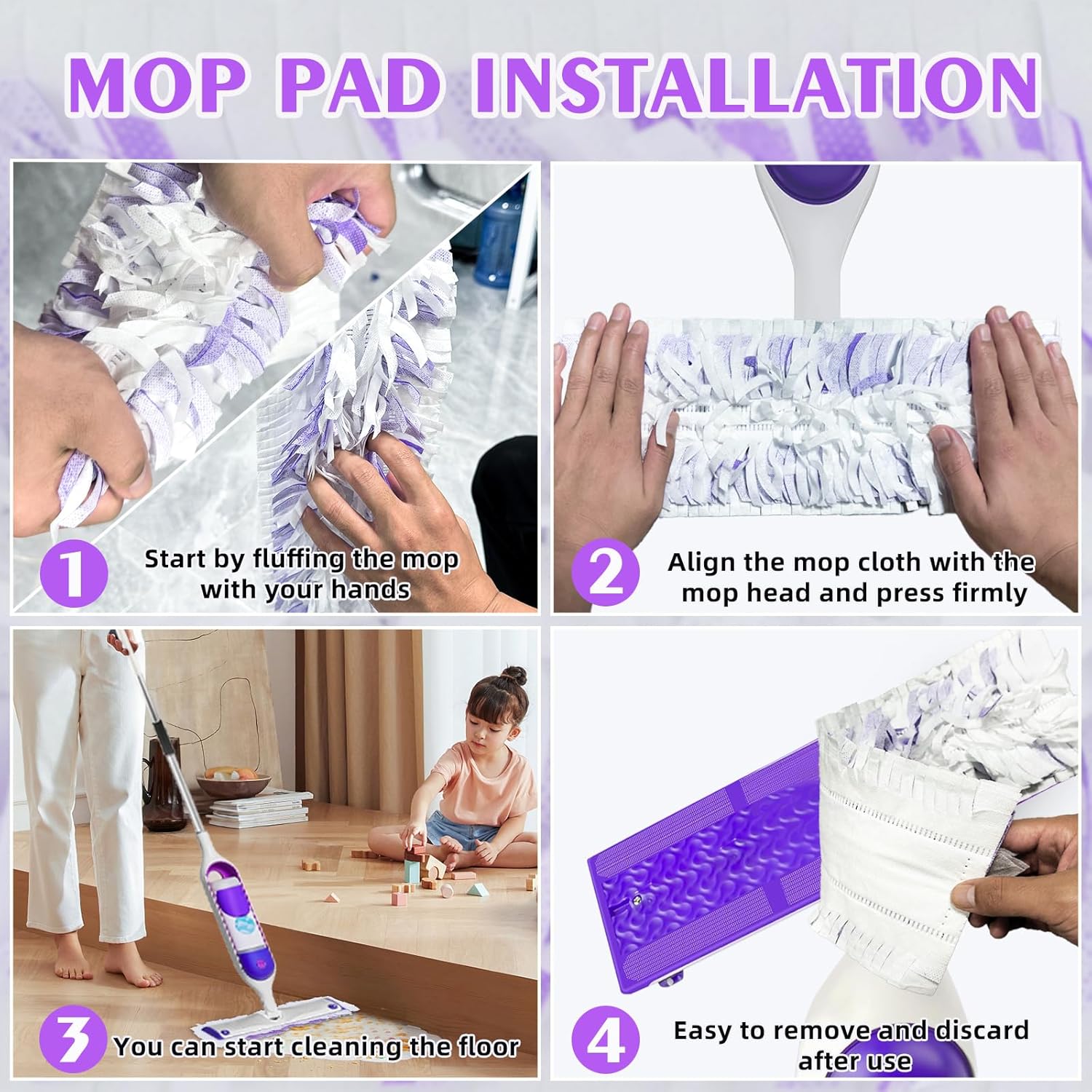 Professional Disposable Pads Swiffer Compatible Multi-Surface Floor Cleaning