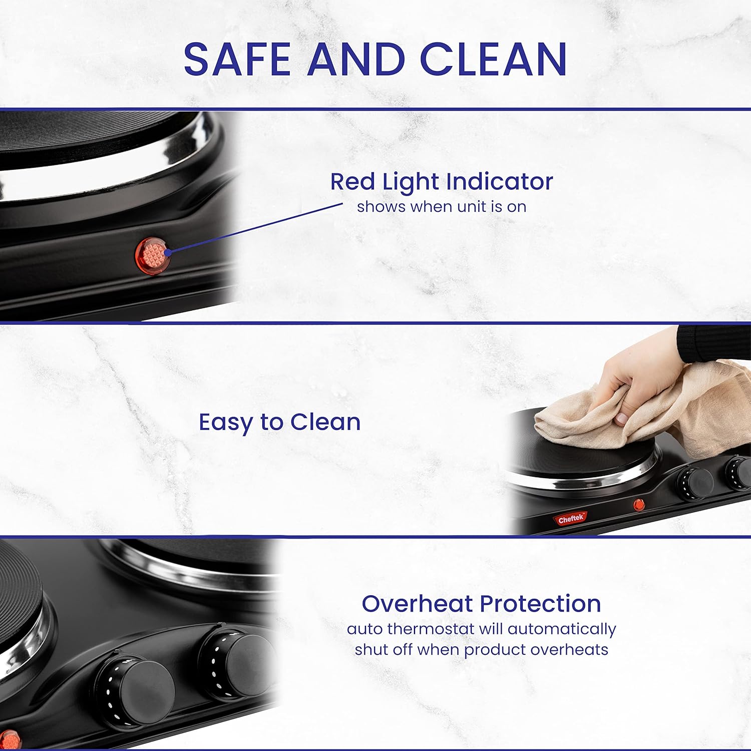 Cheftek Electric Double Burner 1700W