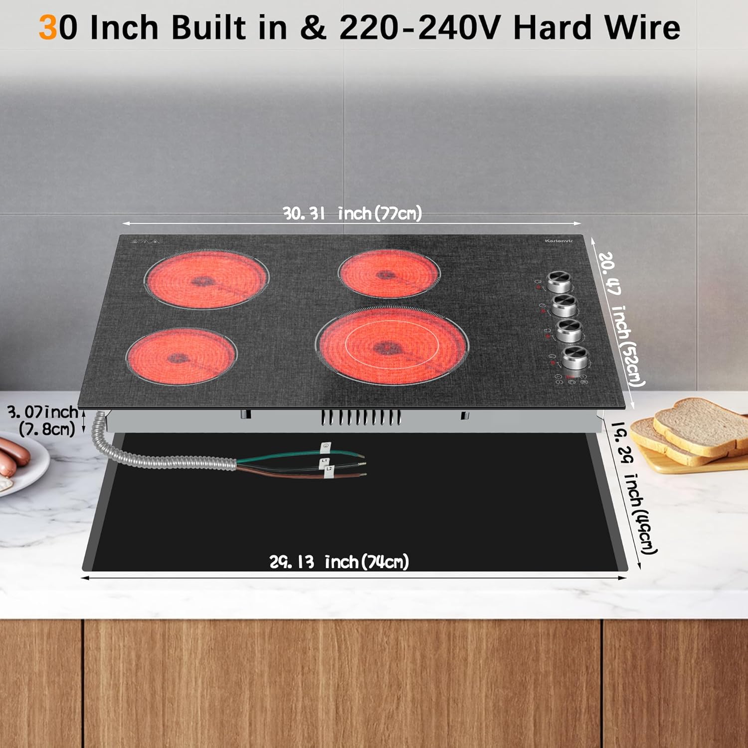 Compact 4-Burner Electric Cooktop