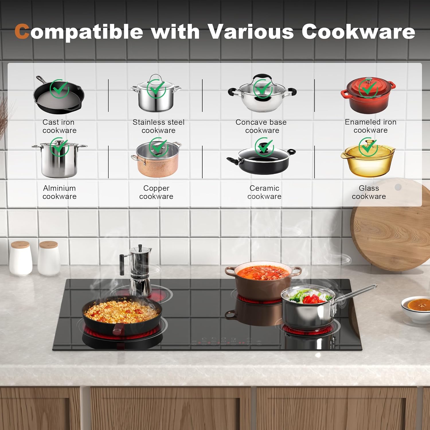 Versatile 30-Inch Electric Cooktop