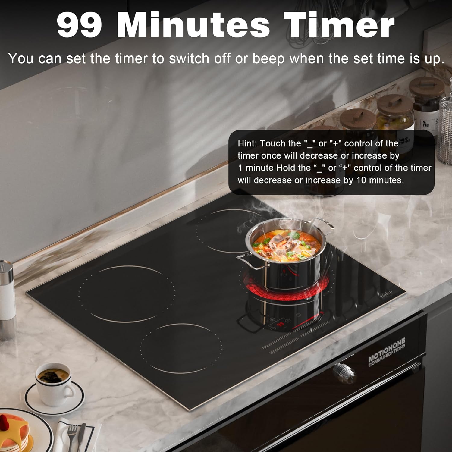 Fast-Burner Electric Cooktop with Timer Function