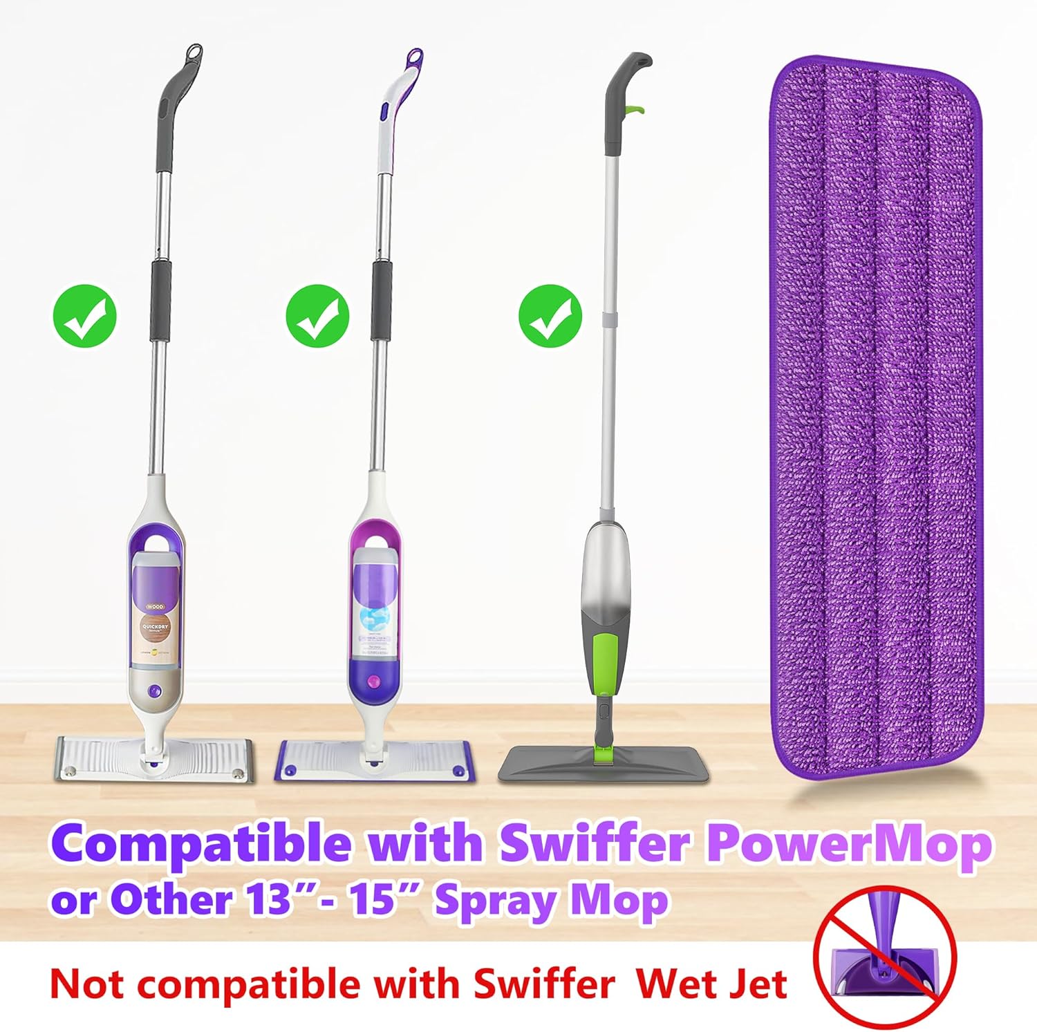 ILAVCOOL 18-Pack Reusable Mop Pads for Swiffer PowerMop