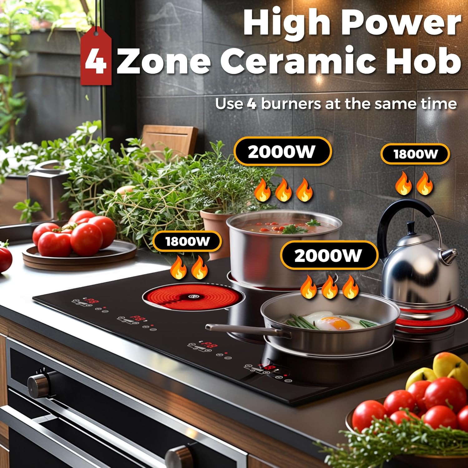Advwin 4-Burner Electric Cooktop