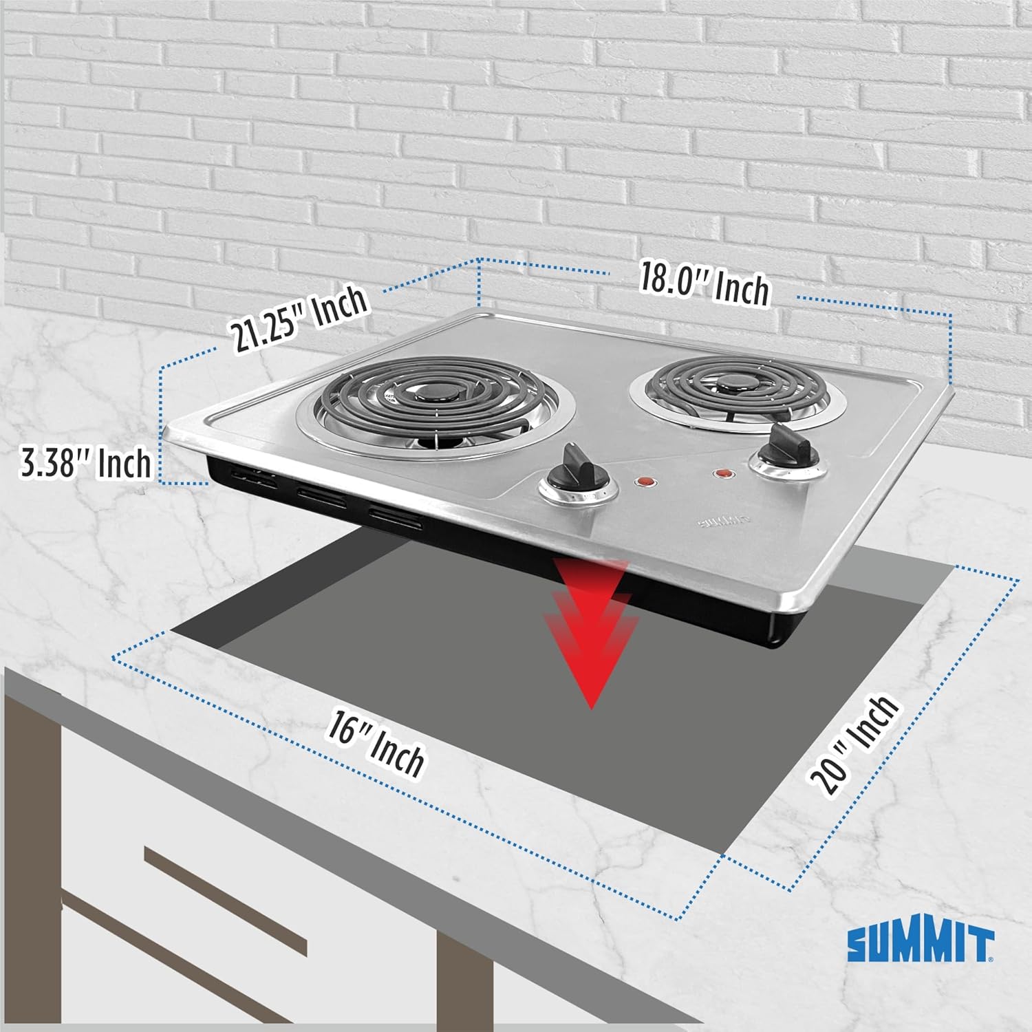 Summit 21 2-Burner Electric Cooktop