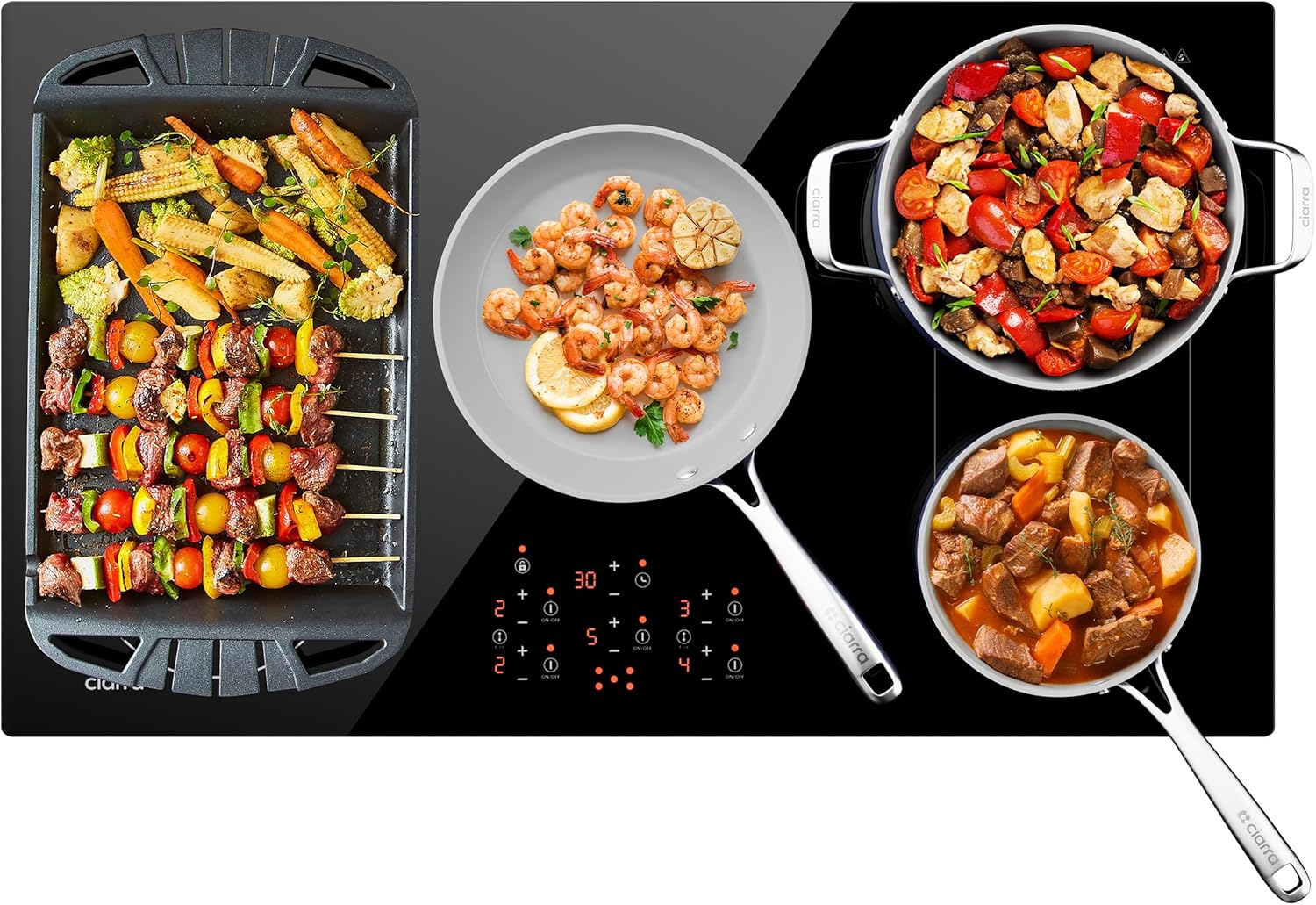 CIARRA 36-inch Induction Cooktop - Premium Build Dual Flexibility Power and Safety