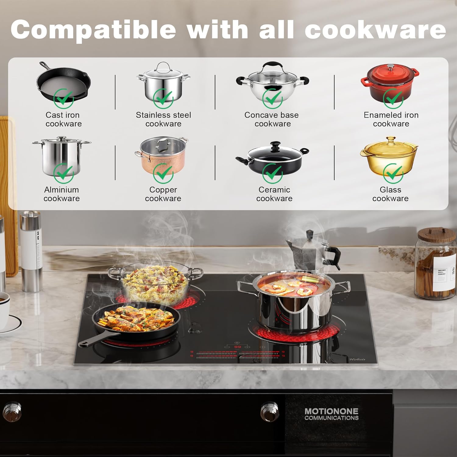 Fast-Burner Electric Cooktop with Timer Function