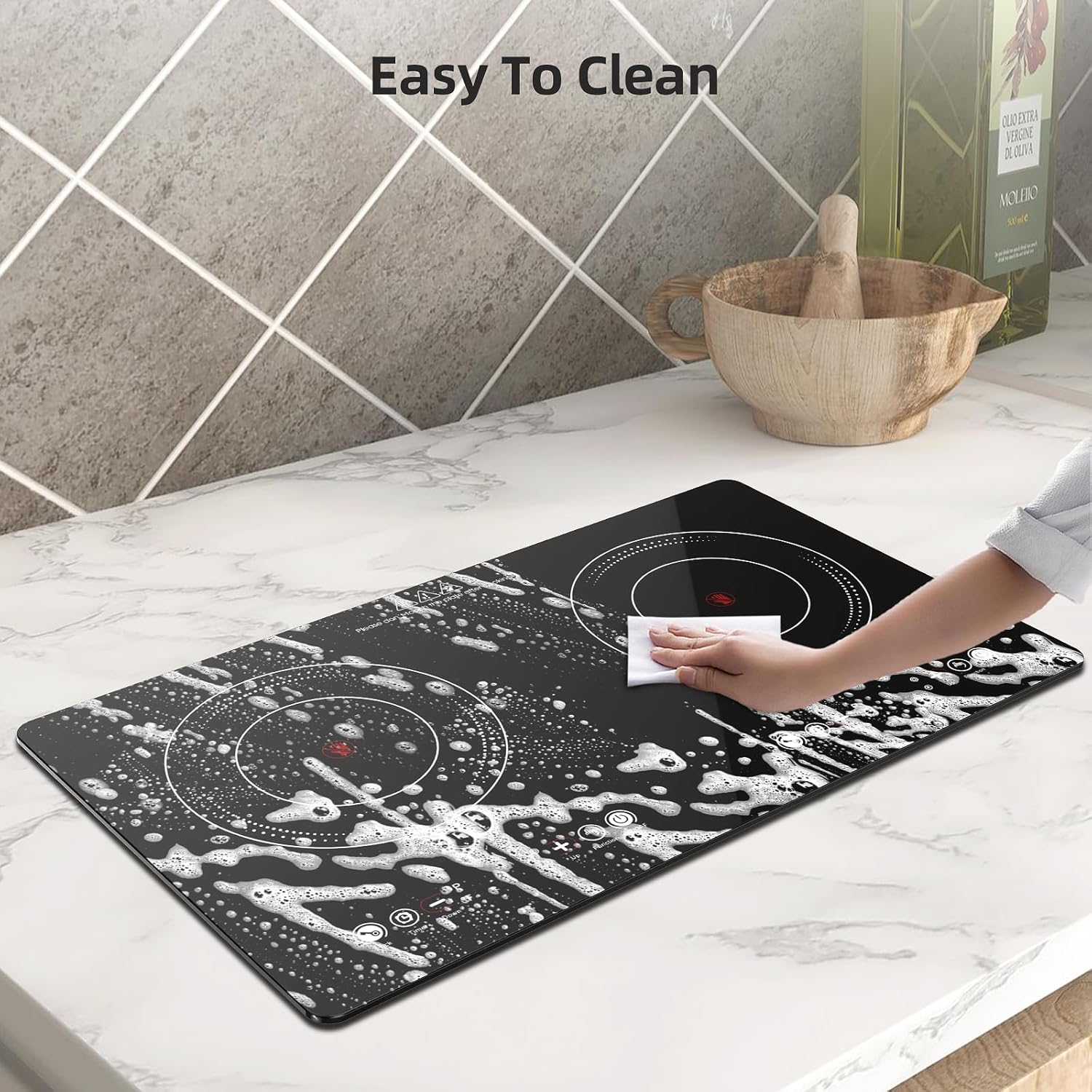 Bright Red 24-inch Electric Cooktop 2400W