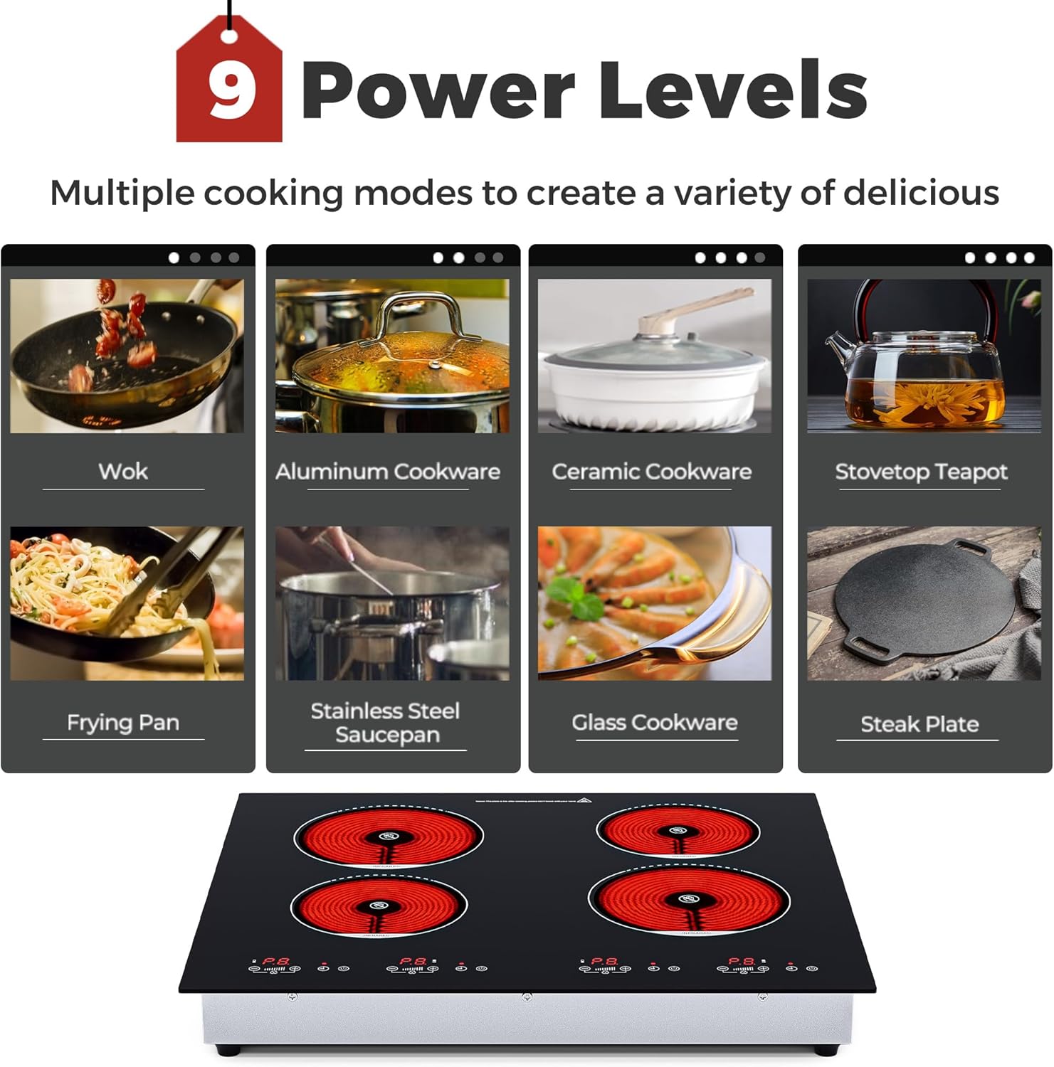 Advwin 4-Burner Electric Cooktop