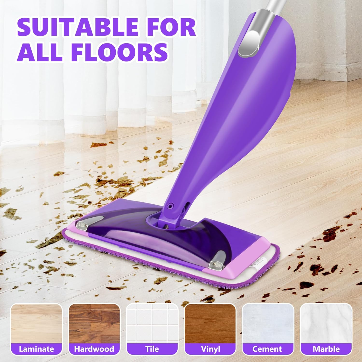 6-Piece Reusable Mop Pads for Swiffer Wet Jet