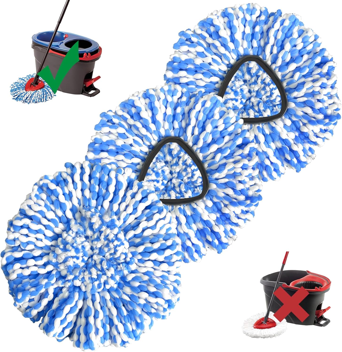 Koolstuffs 3-Piece Spin Mop Refill Set