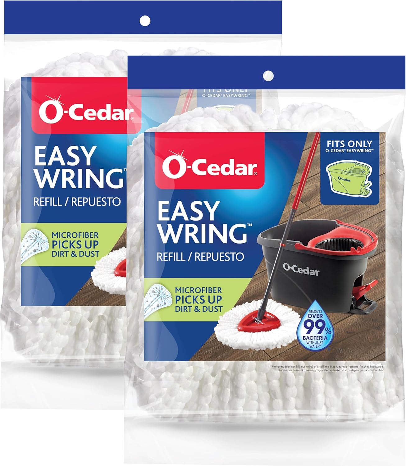 O-Cedar EasyWring Mop Head Refill Reusable Microfiber Spun for Mopping Cleaning