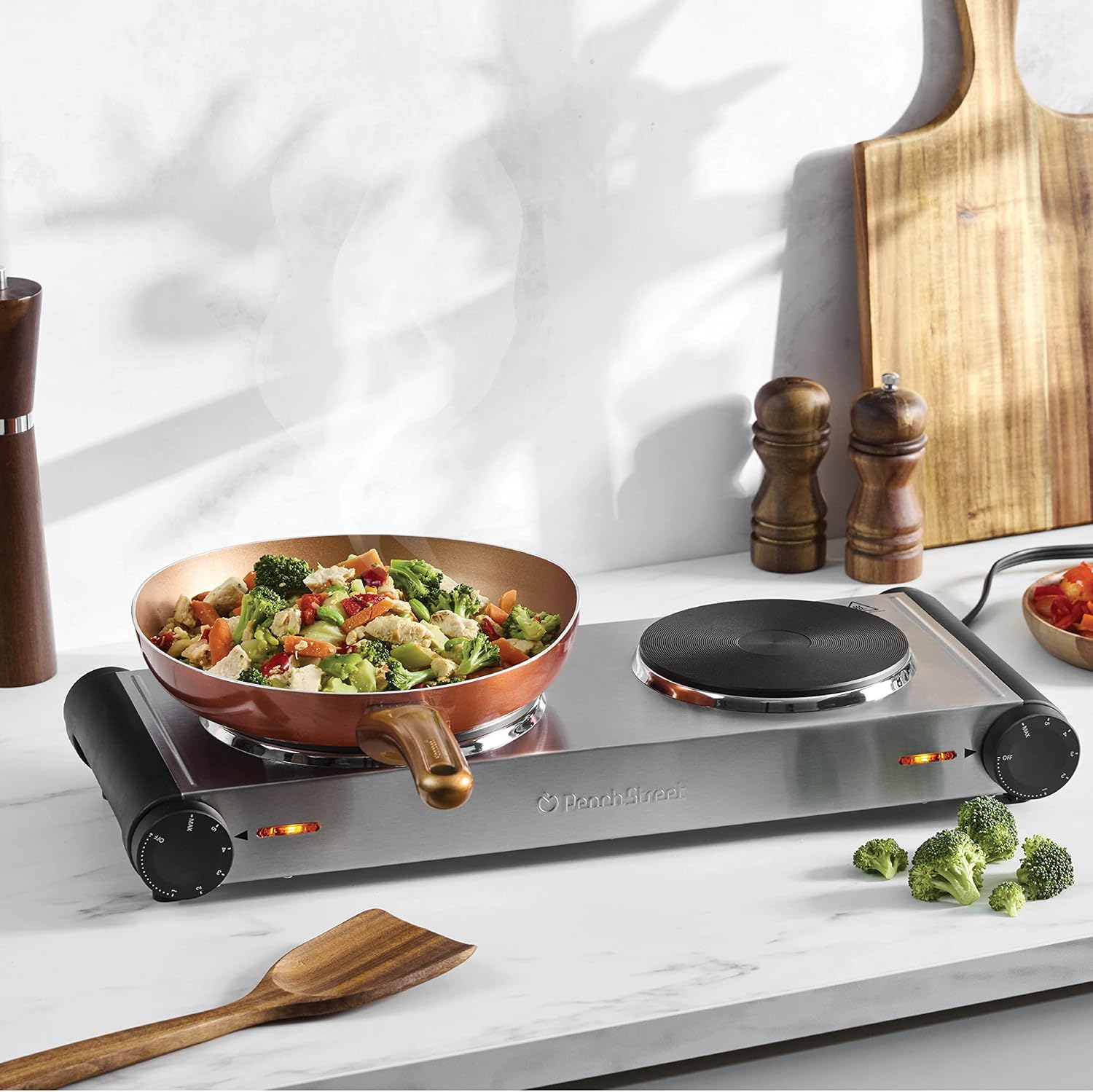 Powerful Electric Double Stovetop for Kitchen Use