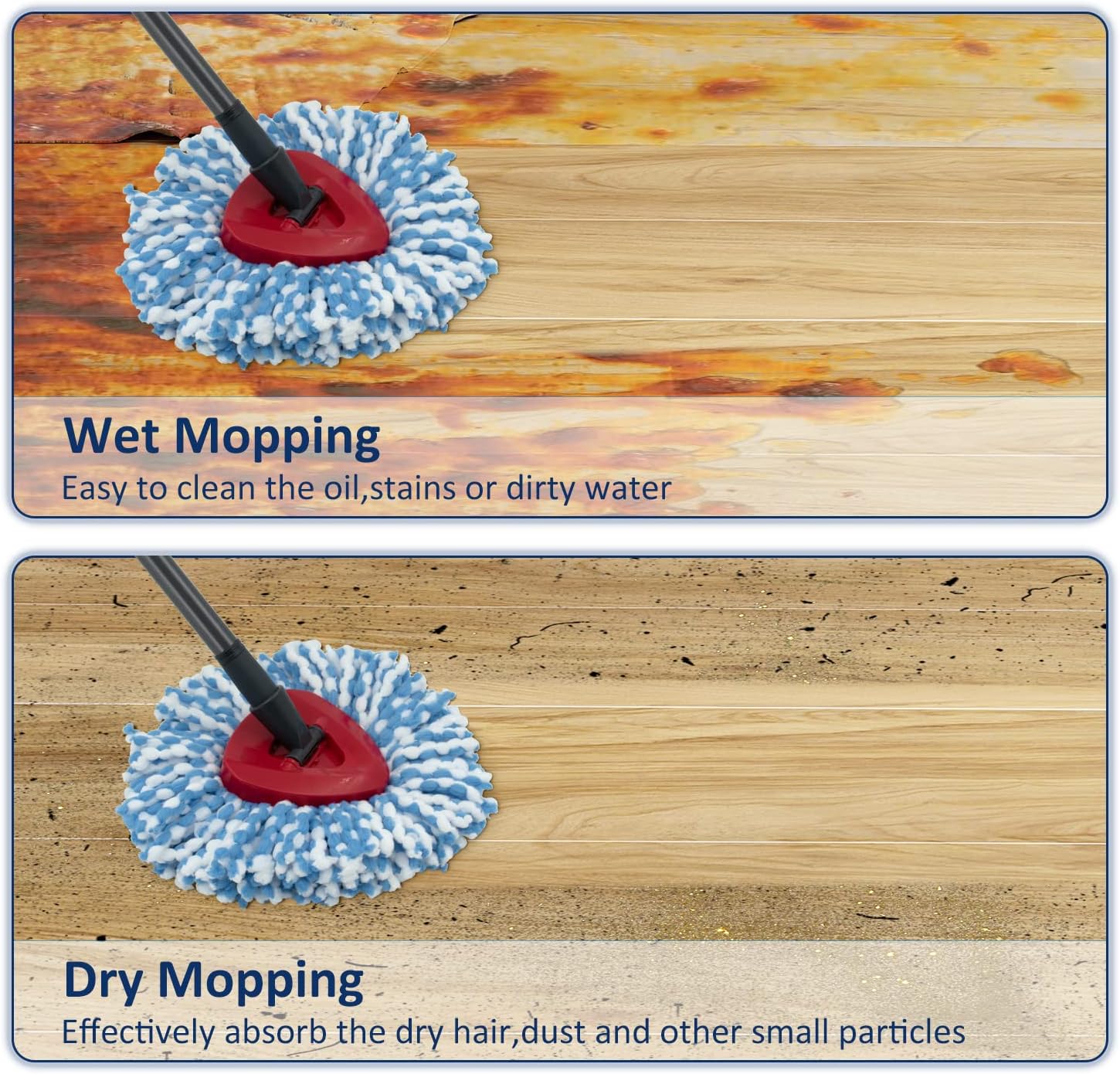 6-Pack Spin Mop Replace Heads for Oceda RinseClean 2-Tank System
