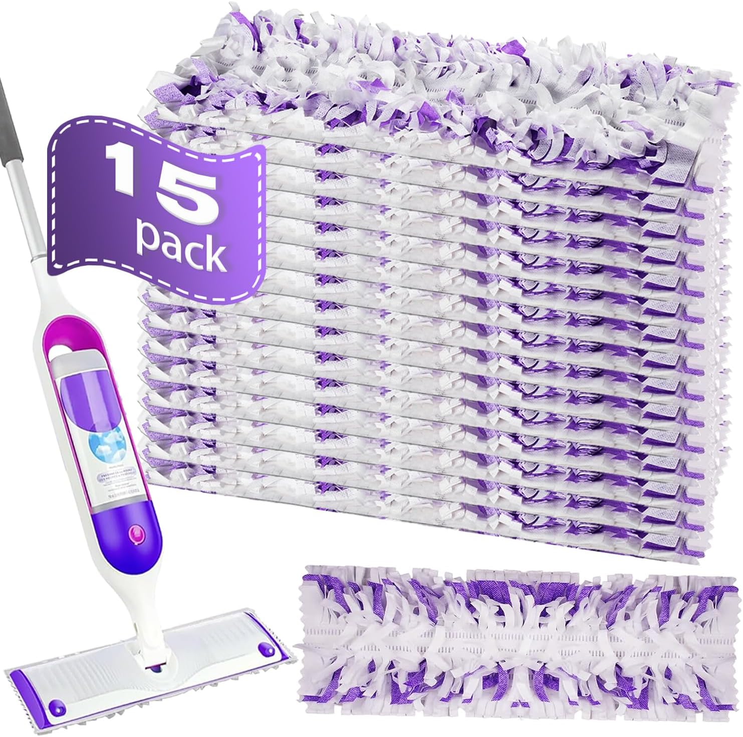 15-Pack Disposable Mopping Pads for Swiffer PowerMop