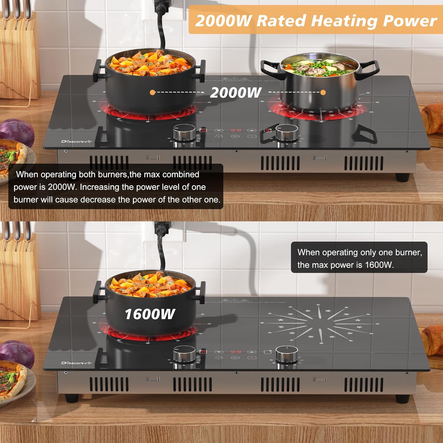 Powerful 2-Burner Electric Cooktop for Home RV Use