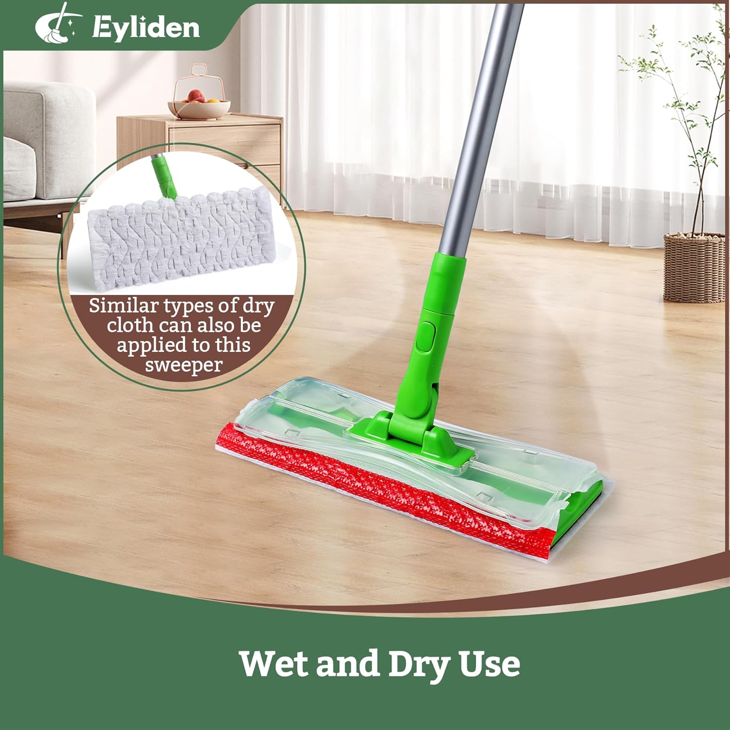 Eyliden Mop Kit with 24 Refills for Multi-Surface Floors