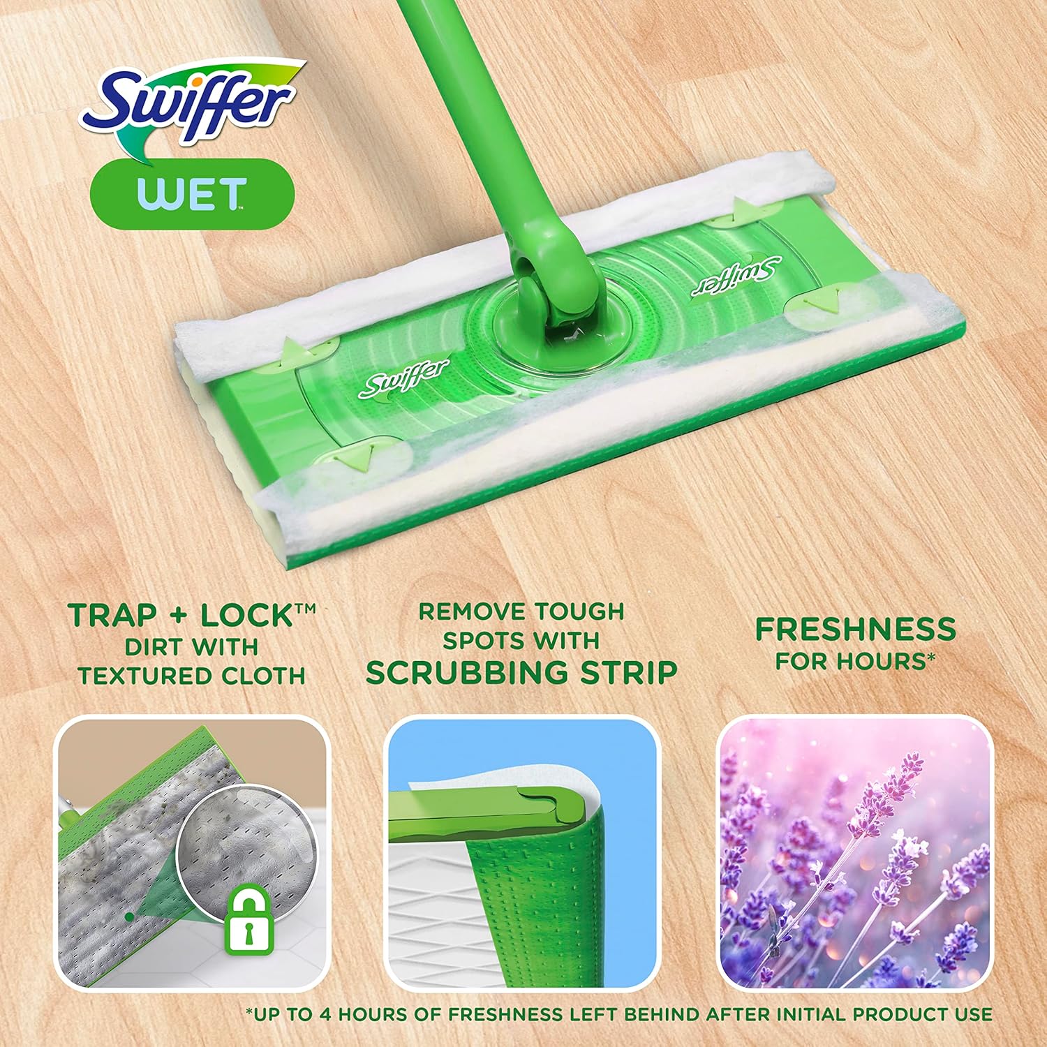 Swiffer Sweeper Wet Mopping with Febreze Freshness Lavender 24 Count