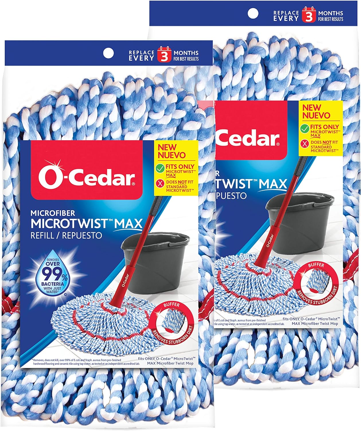 O-Cedar MicroTwist MAX Microfiber Refill Pack of 2