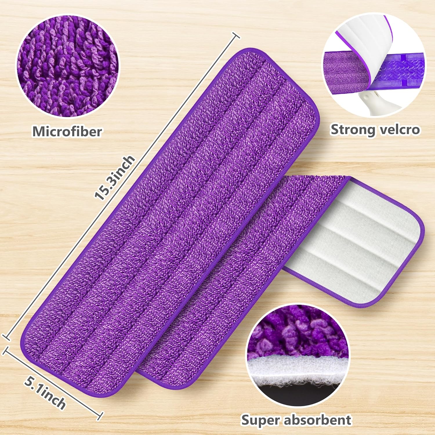ILAVCOOL 18-Pack Reusable Mop Pads for Swiffer PowerMop